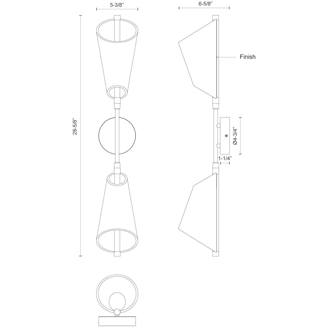 Mulberry LED 5.38 inch Brushed Gold and Light Guide Wall Sconce Wall Light in Universal Voltage
