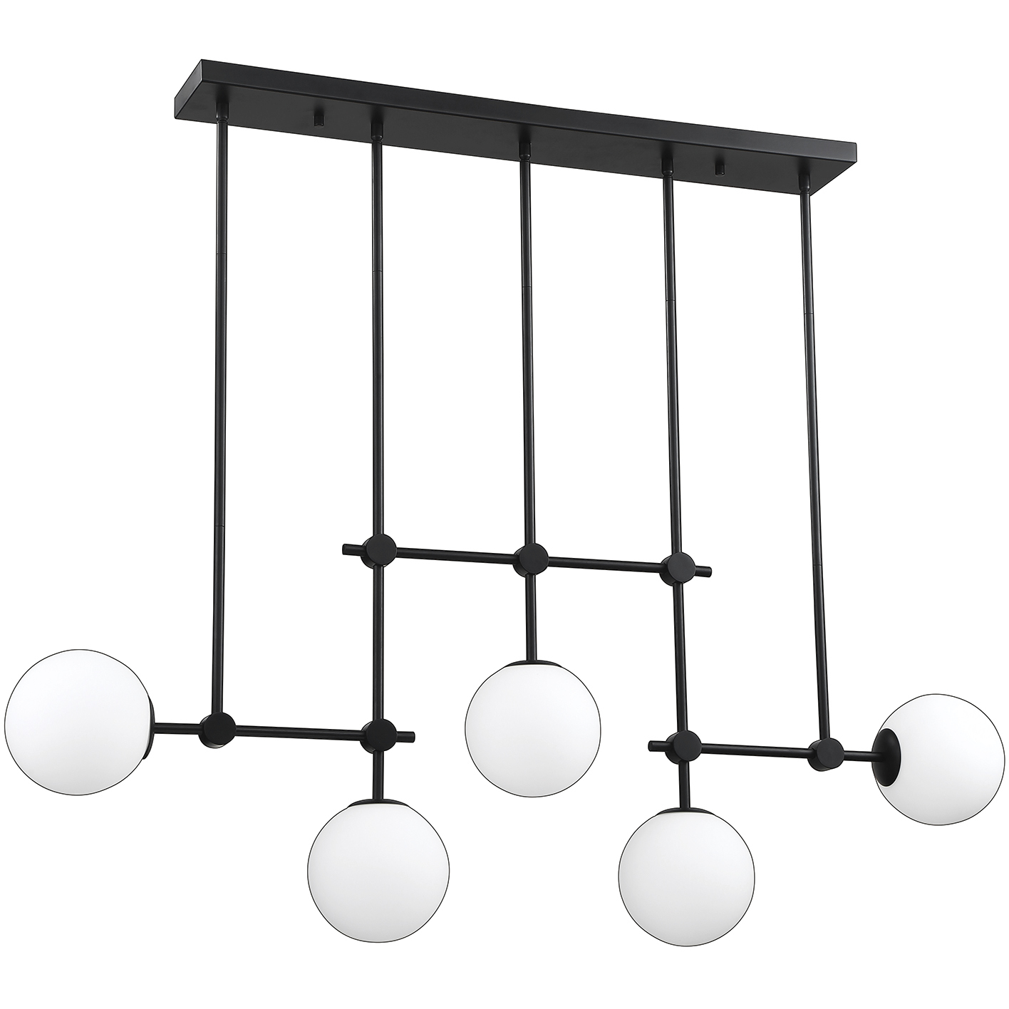 Phoenix 5 Light 45.7 inch Black Black Bar Ceiling Light