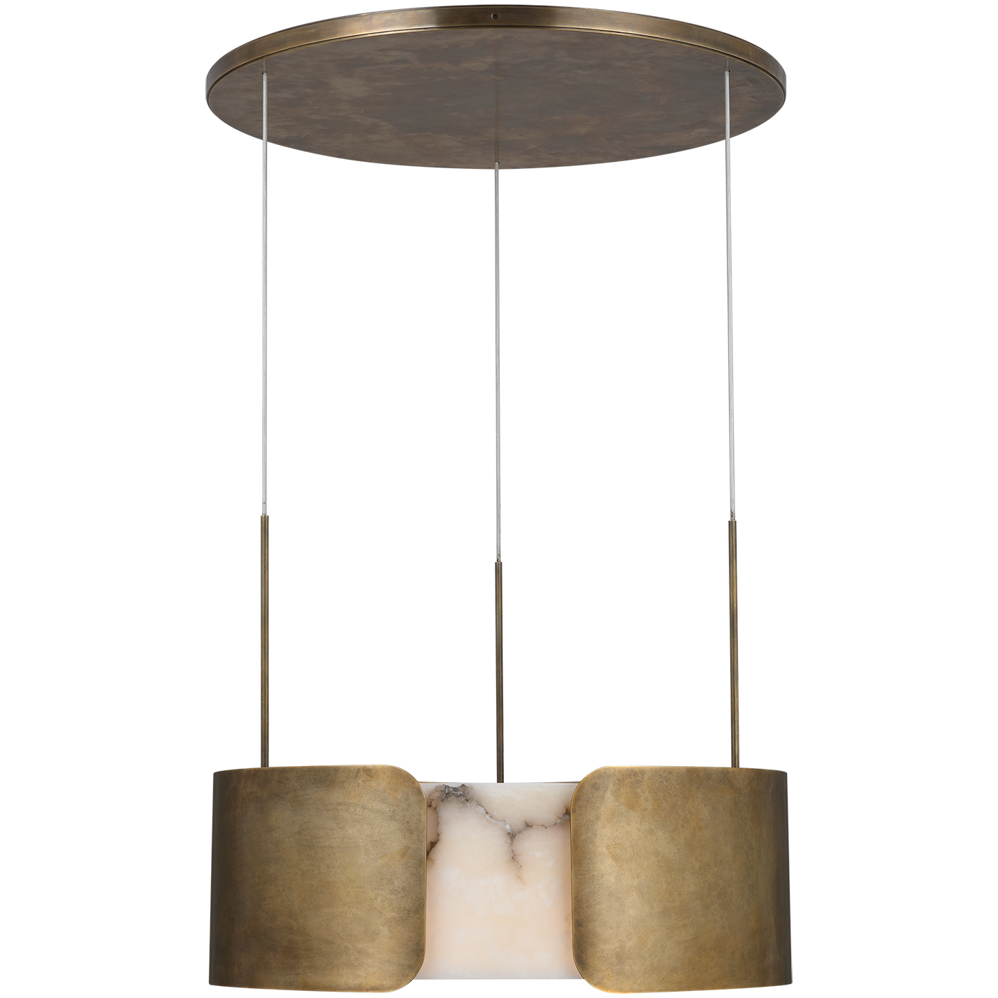 Anne-Marie Barton Armise LED 27.5 inch Mottled Brass Drum Chandelier Ceiling Light