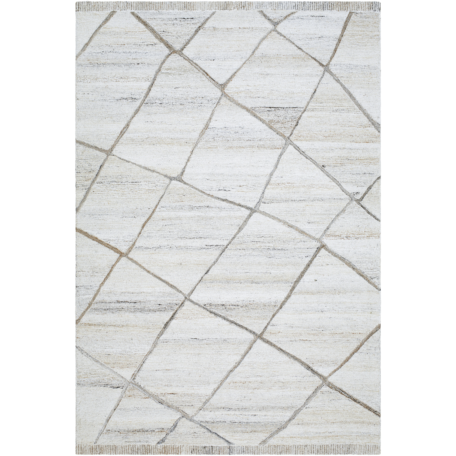 Berna 120 X 96 inch Off-White/Light Beige Handmade Rug in 8 x 10