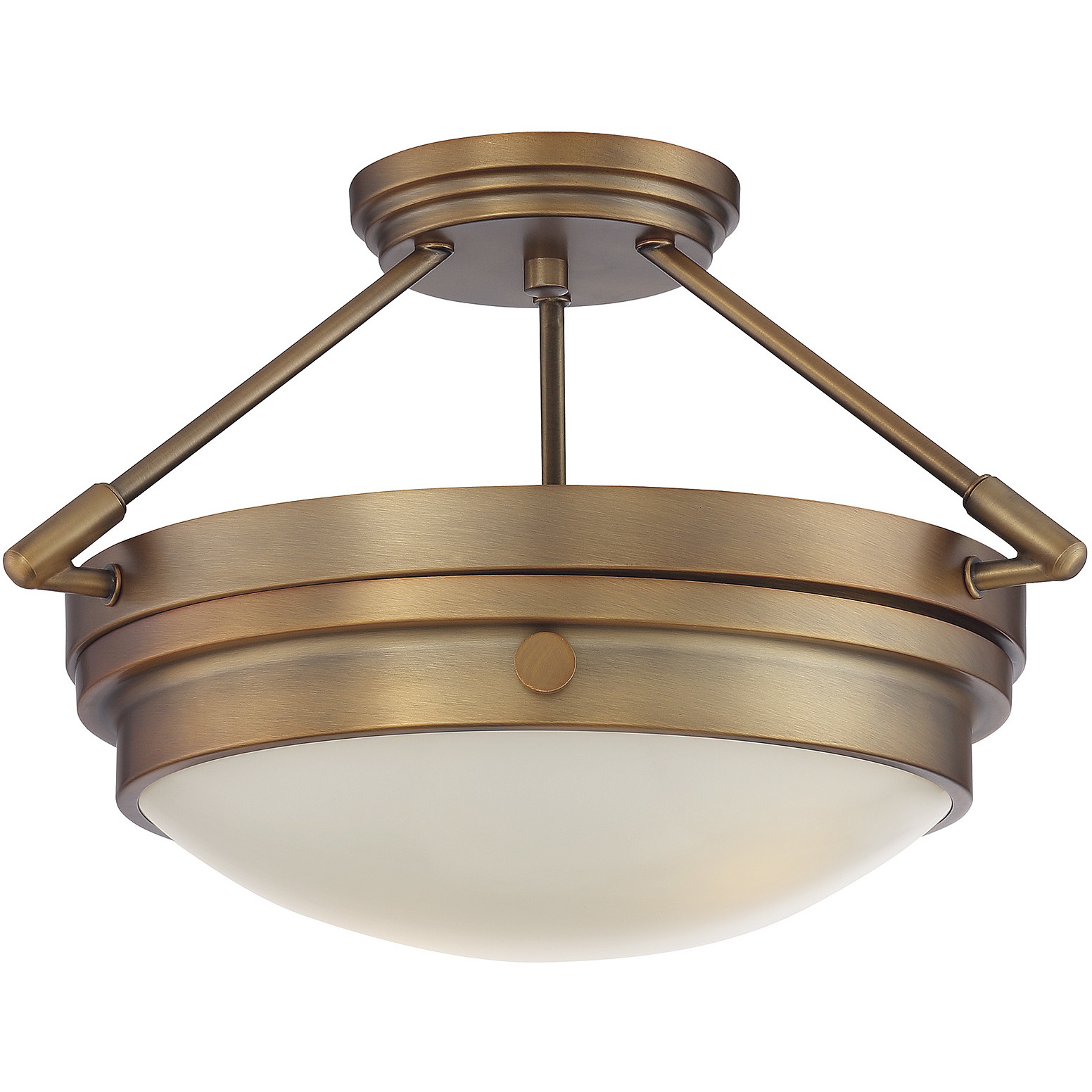 Lucerne 2 Light 16.5 inch Warm Brass Semi-Flush Ceiling Light