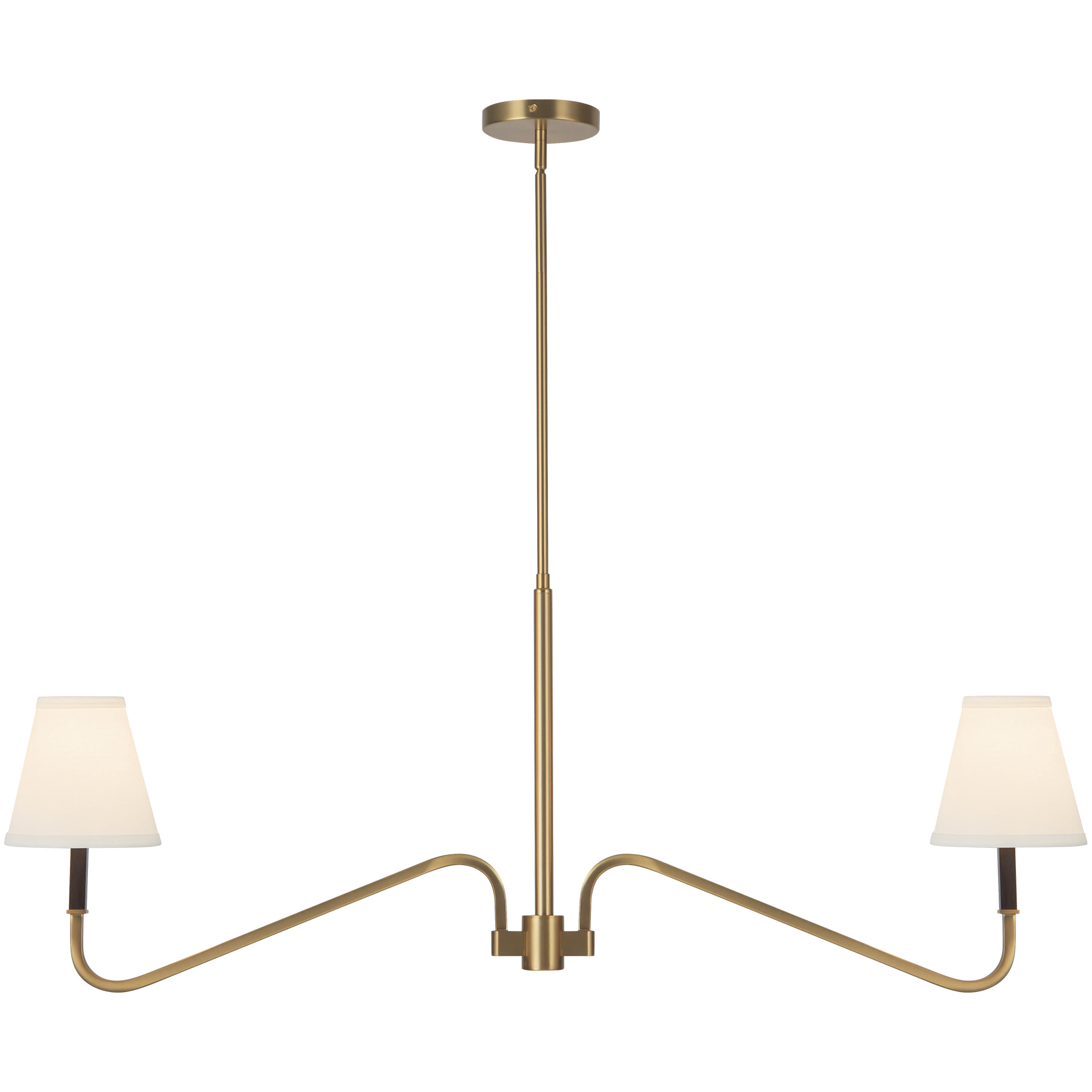 Alora Mood Sloan 2 Light 42 inch Brushed Gold and White Linen Linear Pendant Ceiling Light