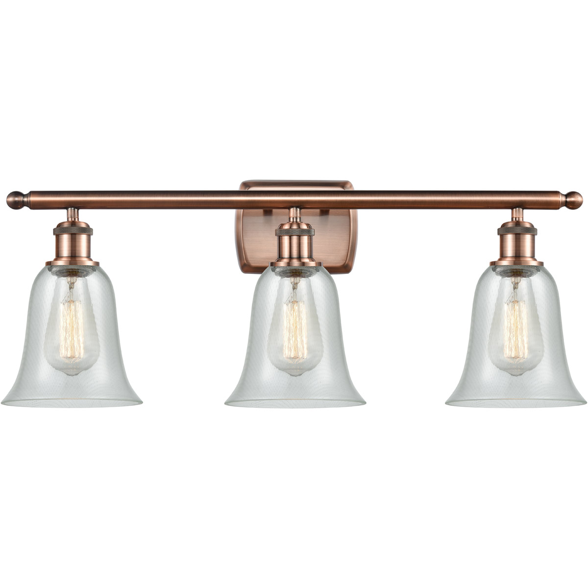 Ballston Hanover LED 26 inch Antique Copper Bath Vanity Light Wall Light in Fishnet Glass, Ballston
