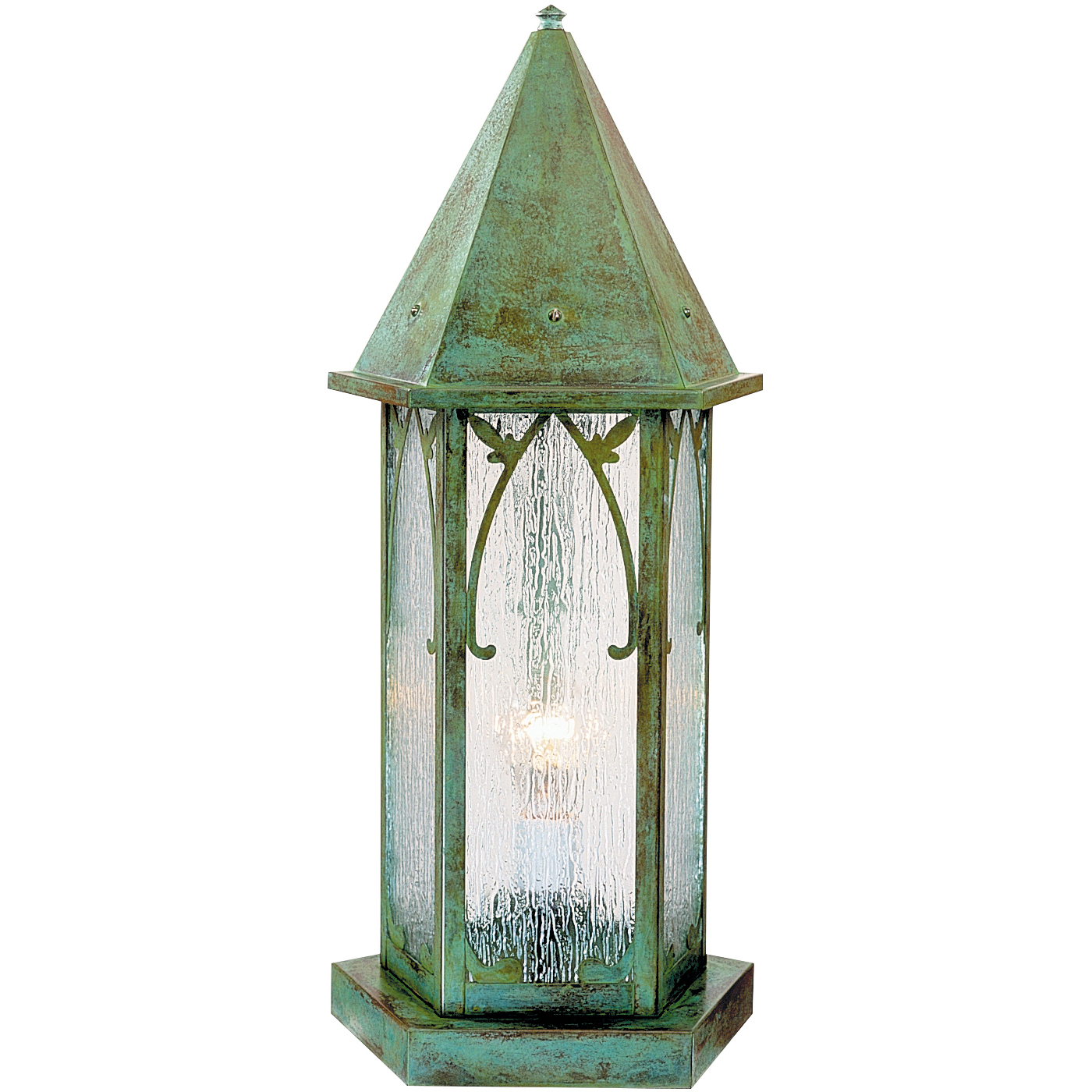 Saint George 1 Light 23.75 inch Bronze Column Mount in White Opalescent