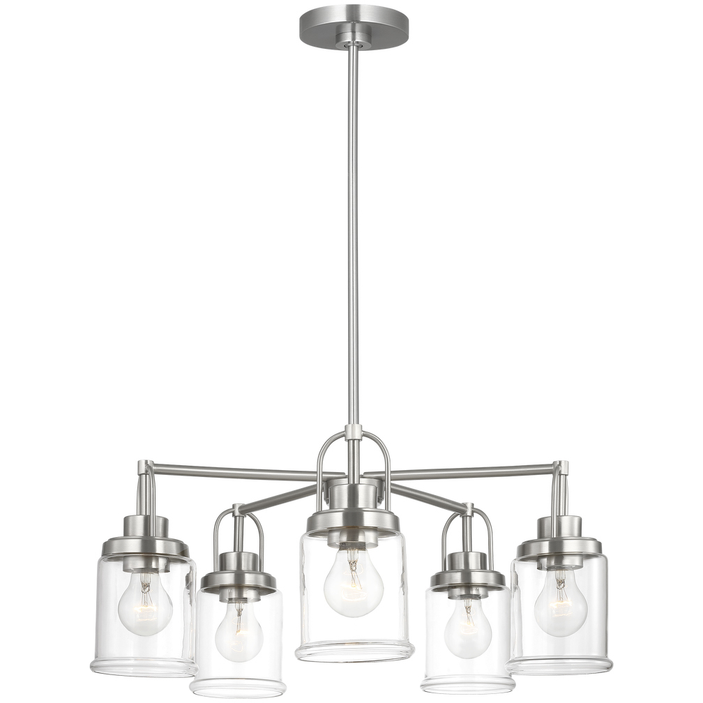 Anders 5 Light 24 inch Brushed Nickel Chandelier Ceiling Light