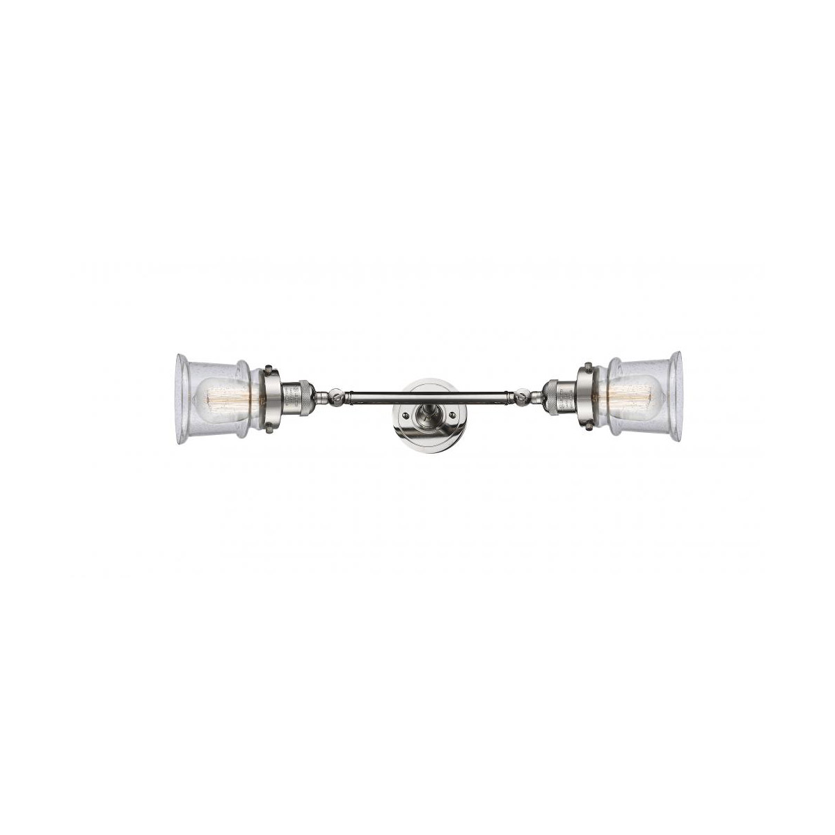 Franklin Restoration Small Canton 2 Light 6 inch Polished Nickel Bath Vanity Light Wall Light in Seedy Glass, Franklin Restoration