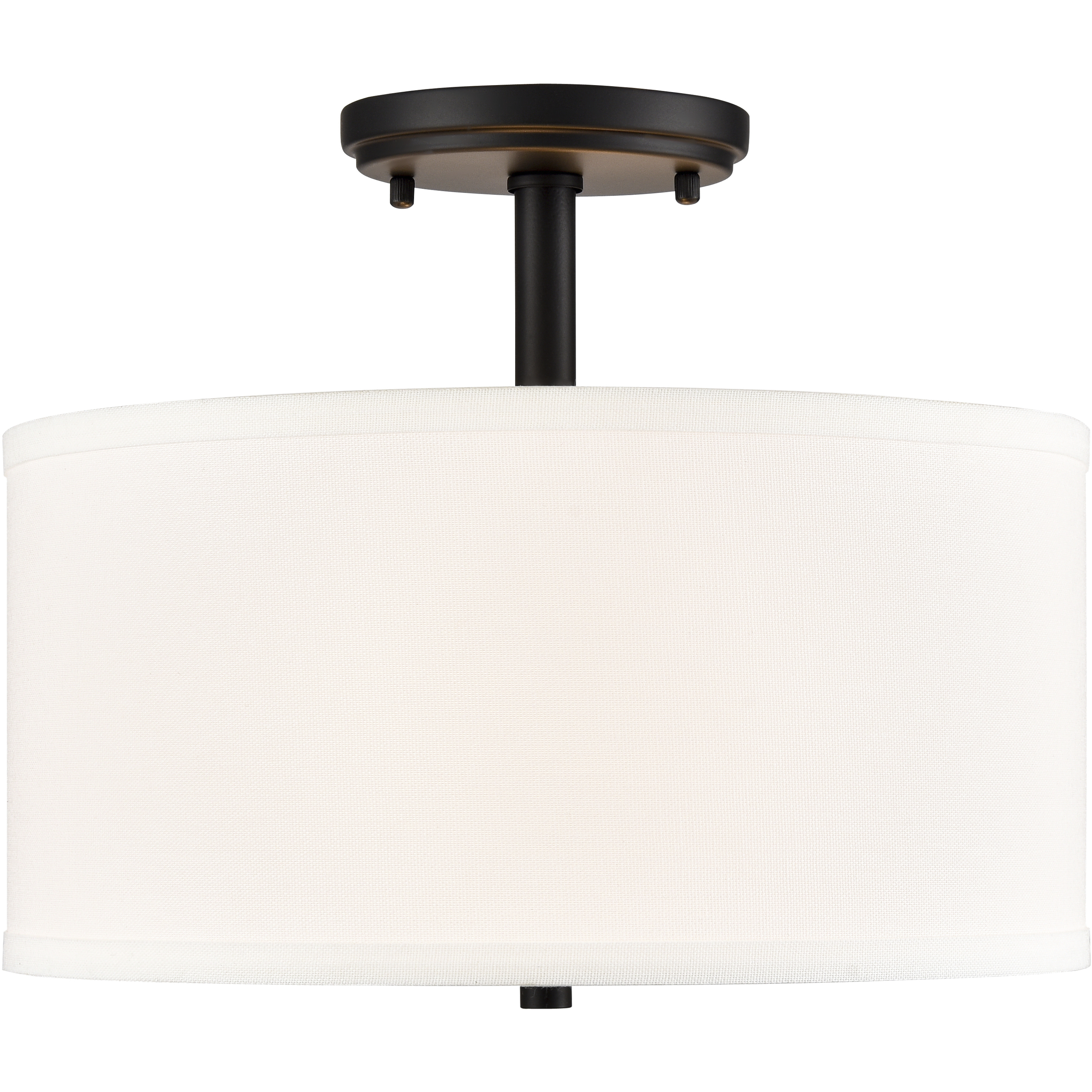 Guyten 2 Light 13 inch Matte Black Semi-Flush Mount Ceiling Light