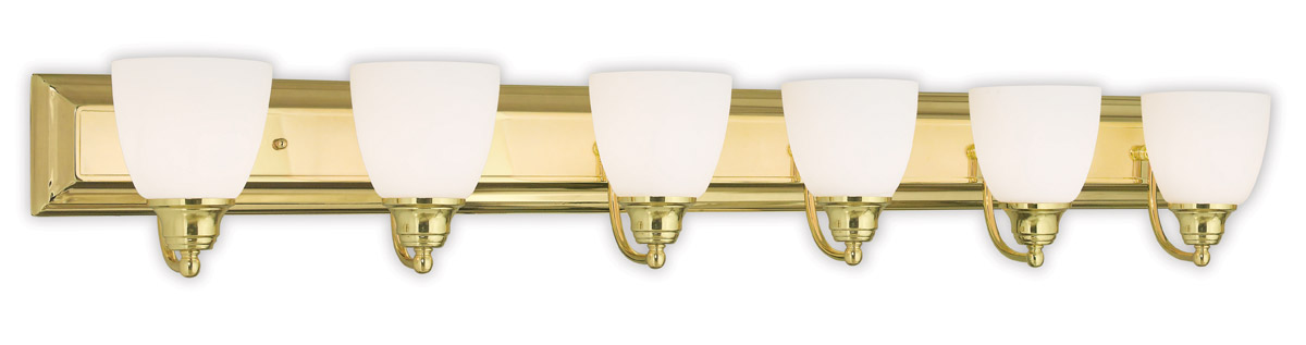 Springfield 6 Light 48 inch Polished Brass Vanity Sconce Wall Light