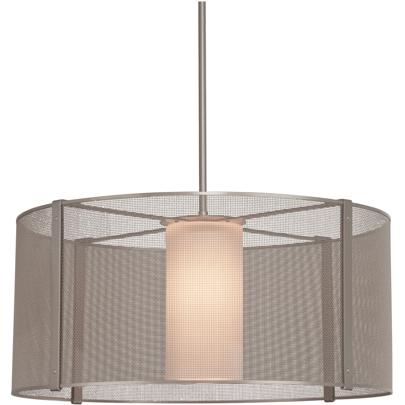 Uptown Mesh LED 24.3 inch Beige Silver Chandelier Ceiling Light, Drum