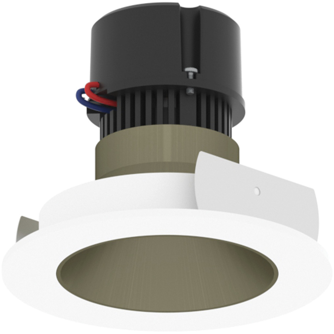 Pearl Champagne Haze Reflector / Bright White Flange LED Round Retrofit Reflector in 3000K, Champagne Haze / Bright White, 4" Retrofit