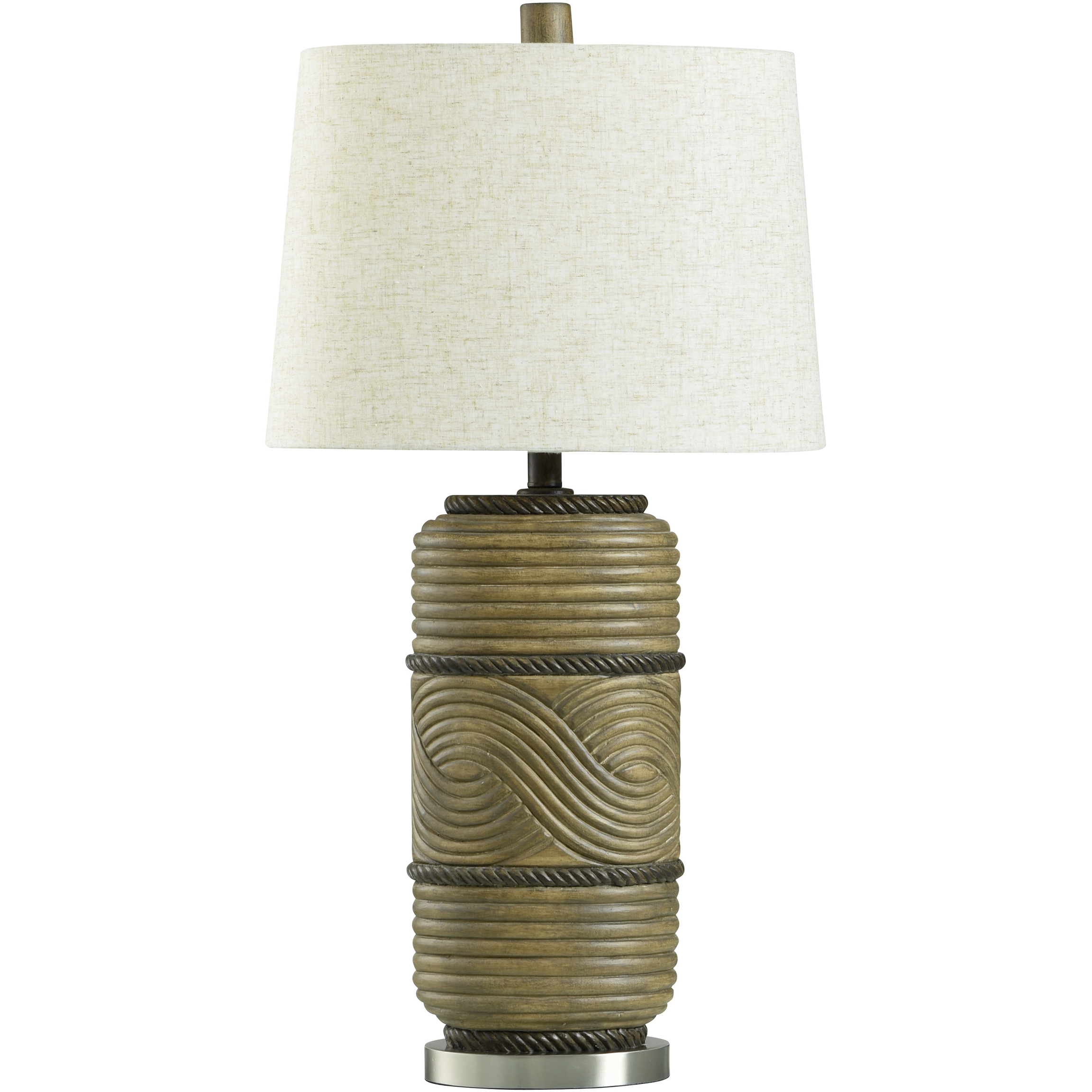 George 31 inch 100.00 watt Gold Beige and Silver Table Lamp Portable Light