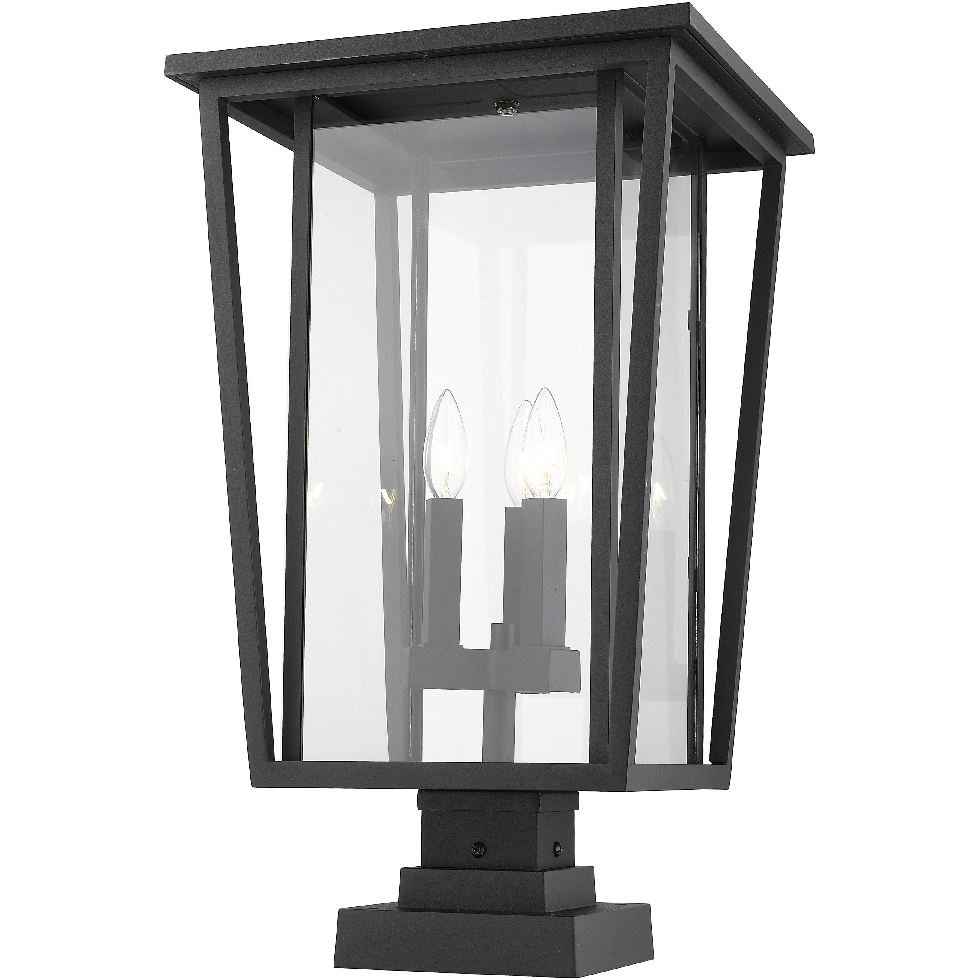 Seoul 3 Light 24.75 inch Black Outdoor Pier Mounted Fixture