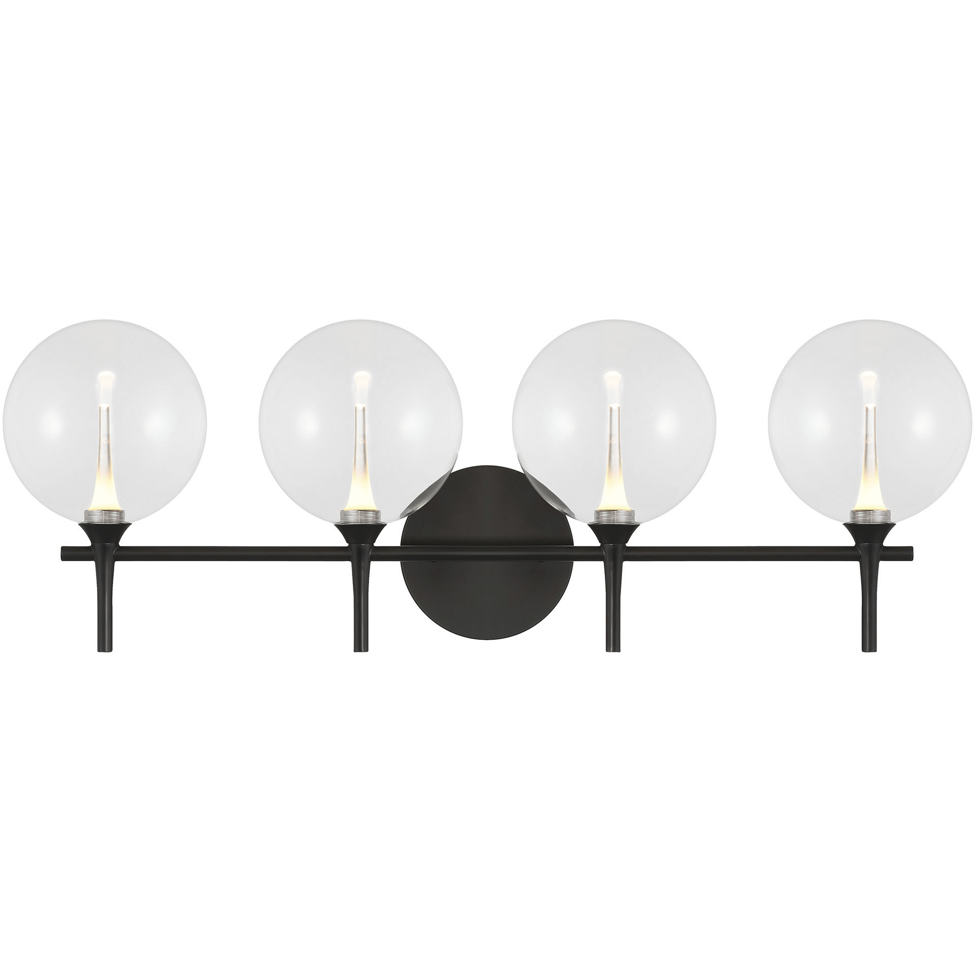 Iissa 4 Light 29.5 inch Black Vanity Light Wall Light in Clear