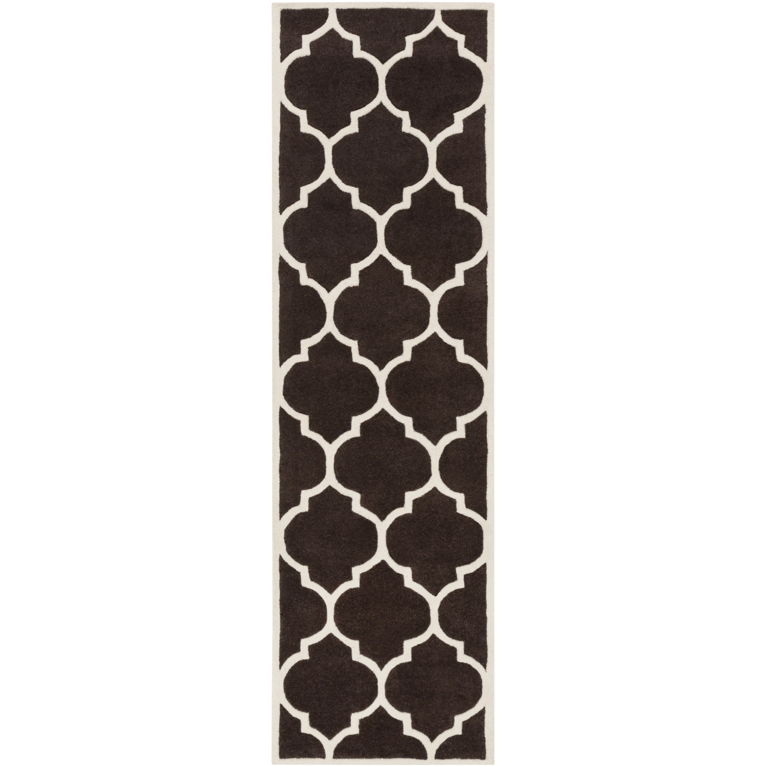 Transit 96 X 27 inch Black/Ivory/Dark Brown/Ivory Handmade Rug in 2.25 x 8