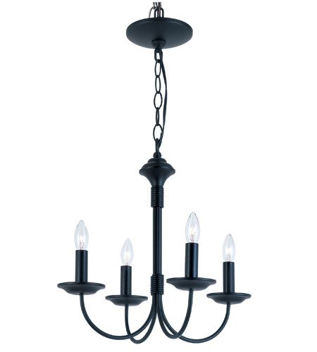 Candle 4 Light 14.5 inch Black Chandelier Ceiling Light