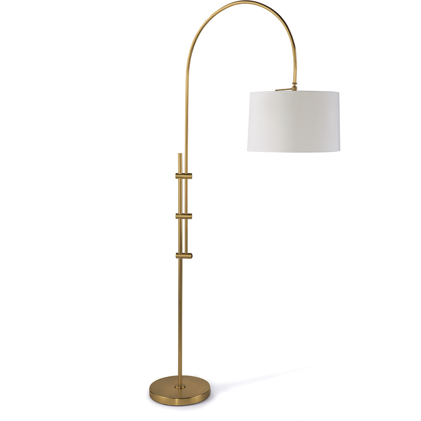 Arc 84 inch 100.00 watt Natural Brass Floor Lamp Portable Light