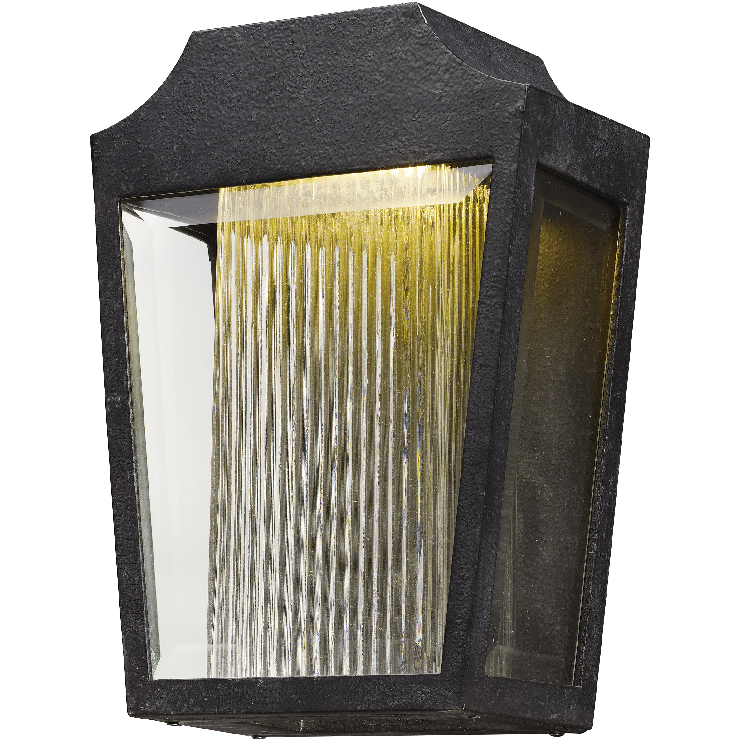 Villa LED 12.25 inch Anthracite Outdoor Wall Mount in Clear Ribbed