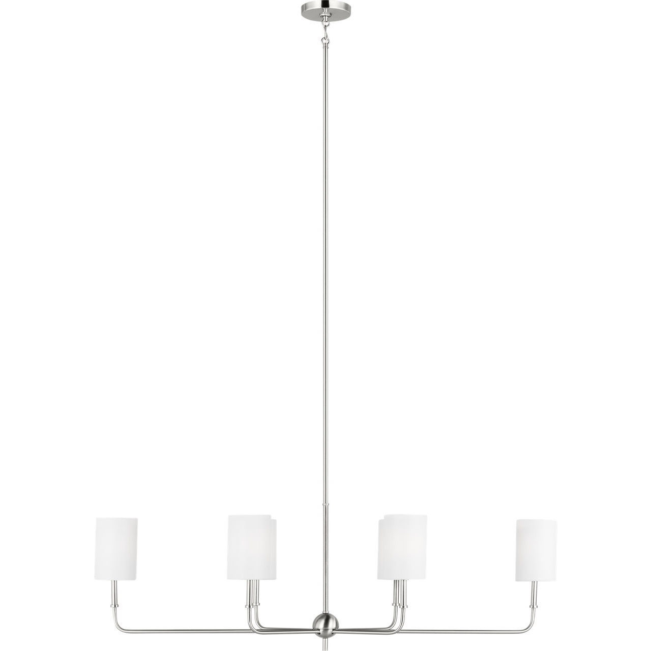 Foxdale 6 Light 44 inch Brushed Nickel Linear Chandelier Ceiling Light