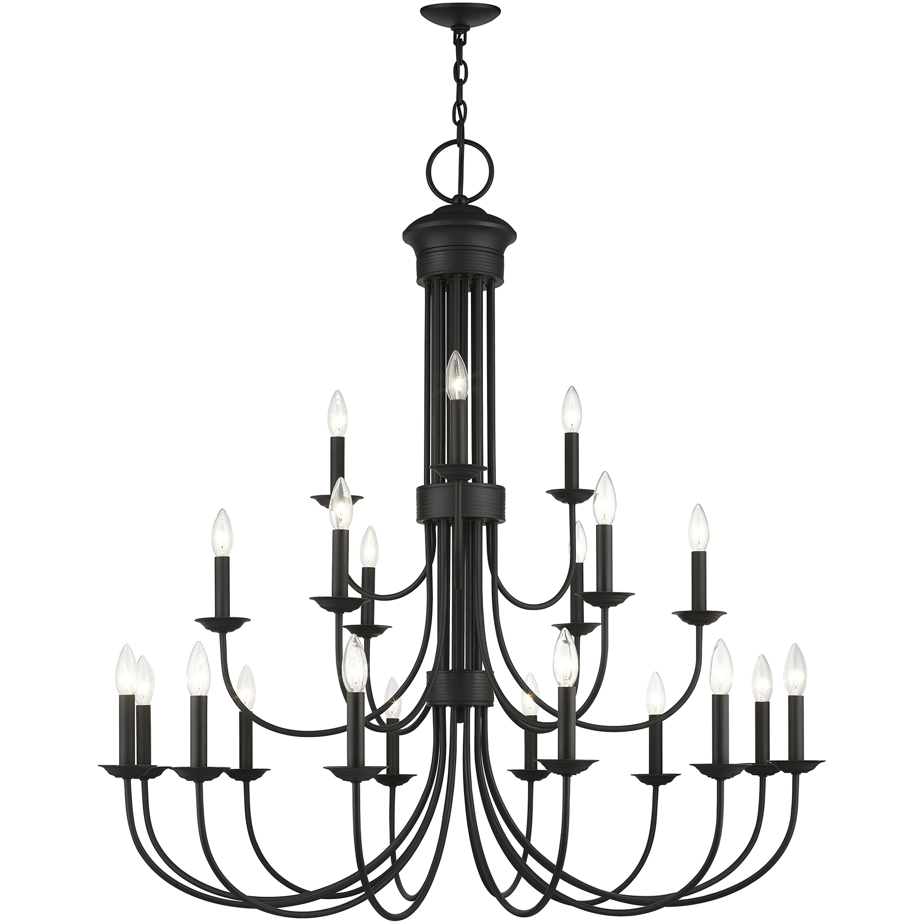 Estate 21 Light 42 inch Black Extra Large Chandelier Ceiling Light, Extra Large