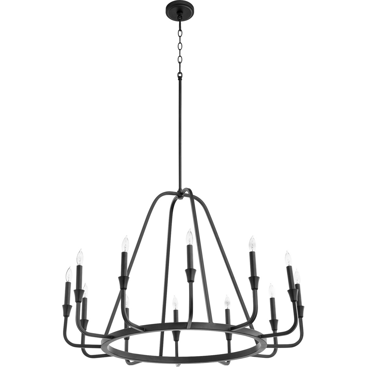 Marquee 12 Light 36.5 inch Noir Chandelier Ceiling Light