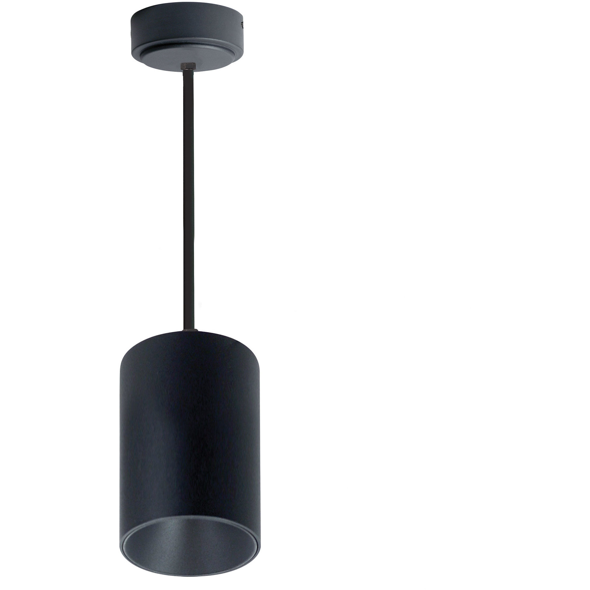 iLENE LED Black Stem Mount Mini Cylinder Ceiling Light in 3500K, 36 in.