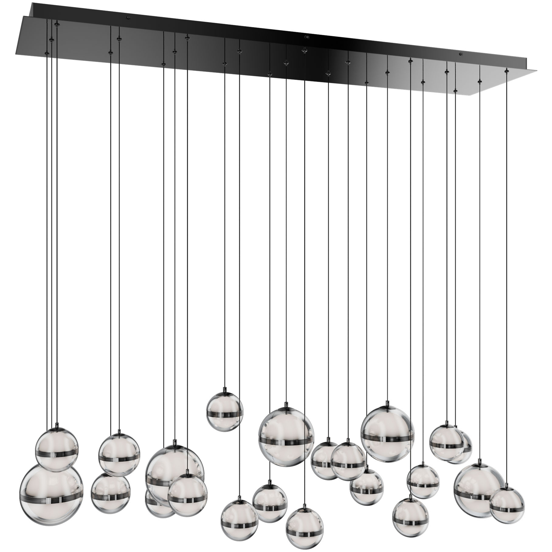 Cyllindra LED 15 inch Black Chrome Chandelier Ceiling Light in Black/Chrome, dweLED