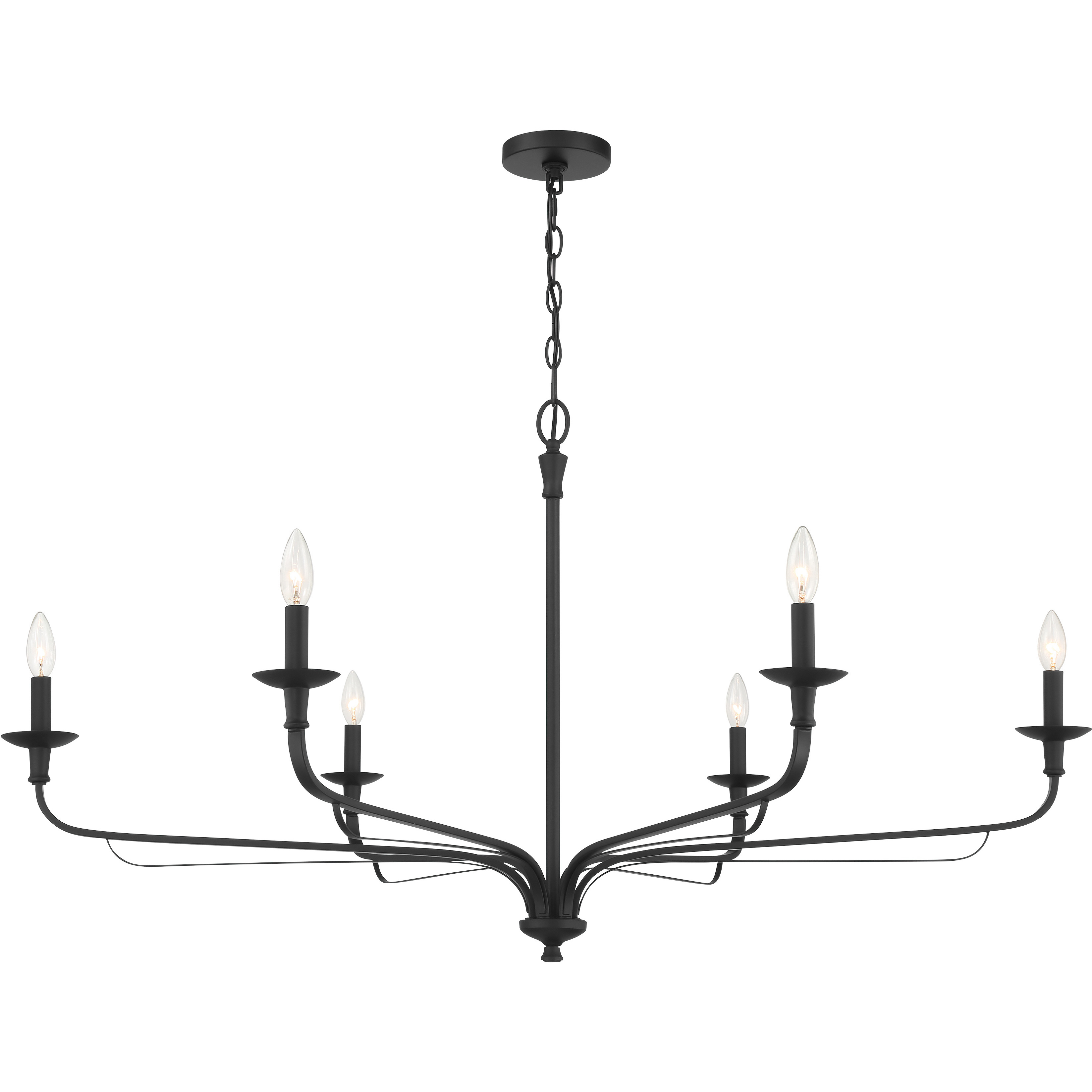 Velena 6 Light 47.25 inch Dark Matte Black Chandelier Ceiling Light