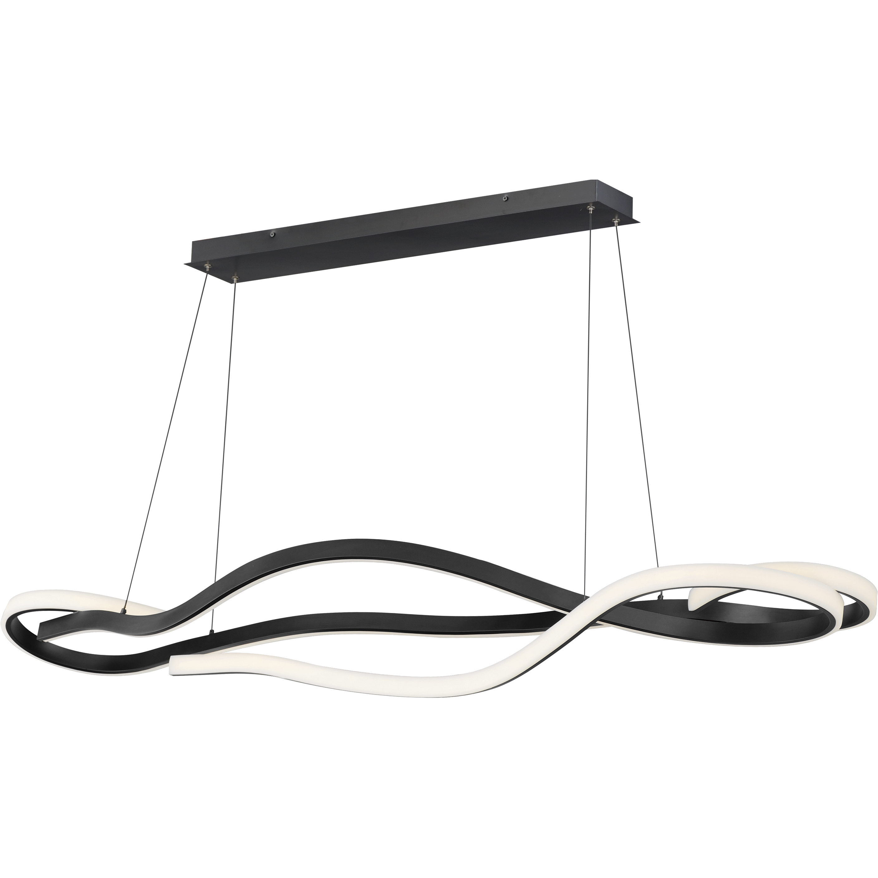 Serpentine LED 59.75 inch Black Linear Pendant Ceiling Light