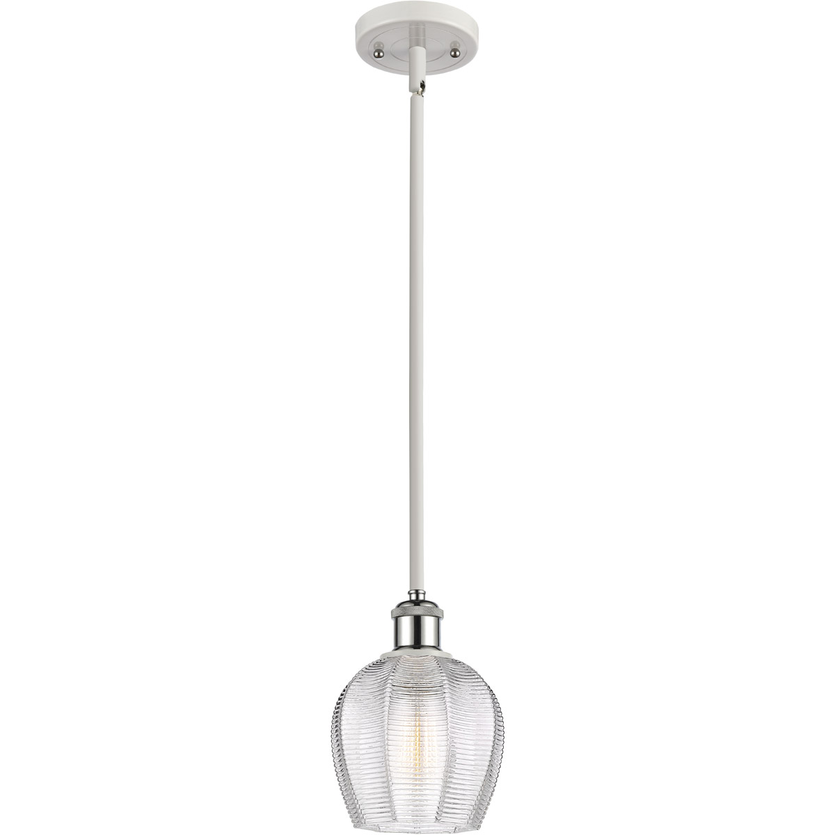 Ballston Norfolk 1 Light 6 inch White and Polished Chrome Mini Pendant Ceiling Light in Clear Glass