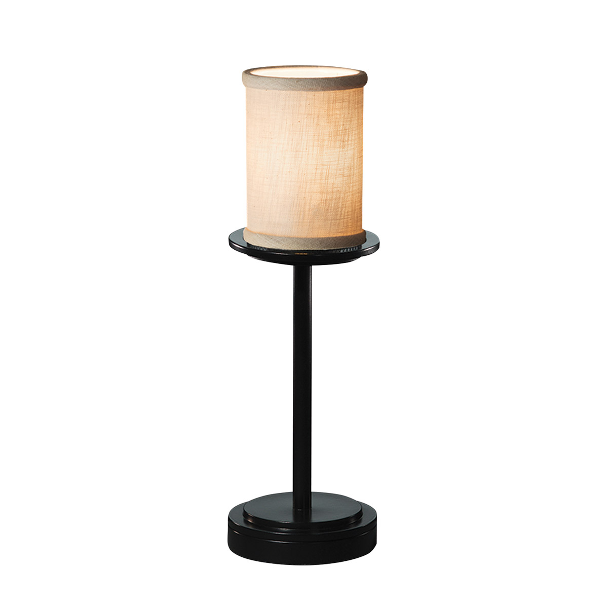 Textile 16 inch 9.00 watt Brushed Nickel Table Lamp Portable Light in 700 Lm LED, Cream