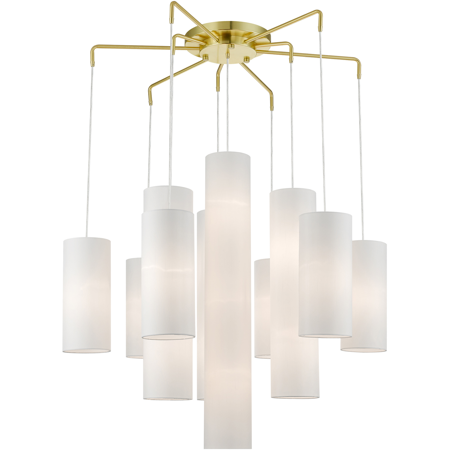 Strathmore 15 Light 44.5 inch Satin Brass Foyer Chandelier Ceiling Light