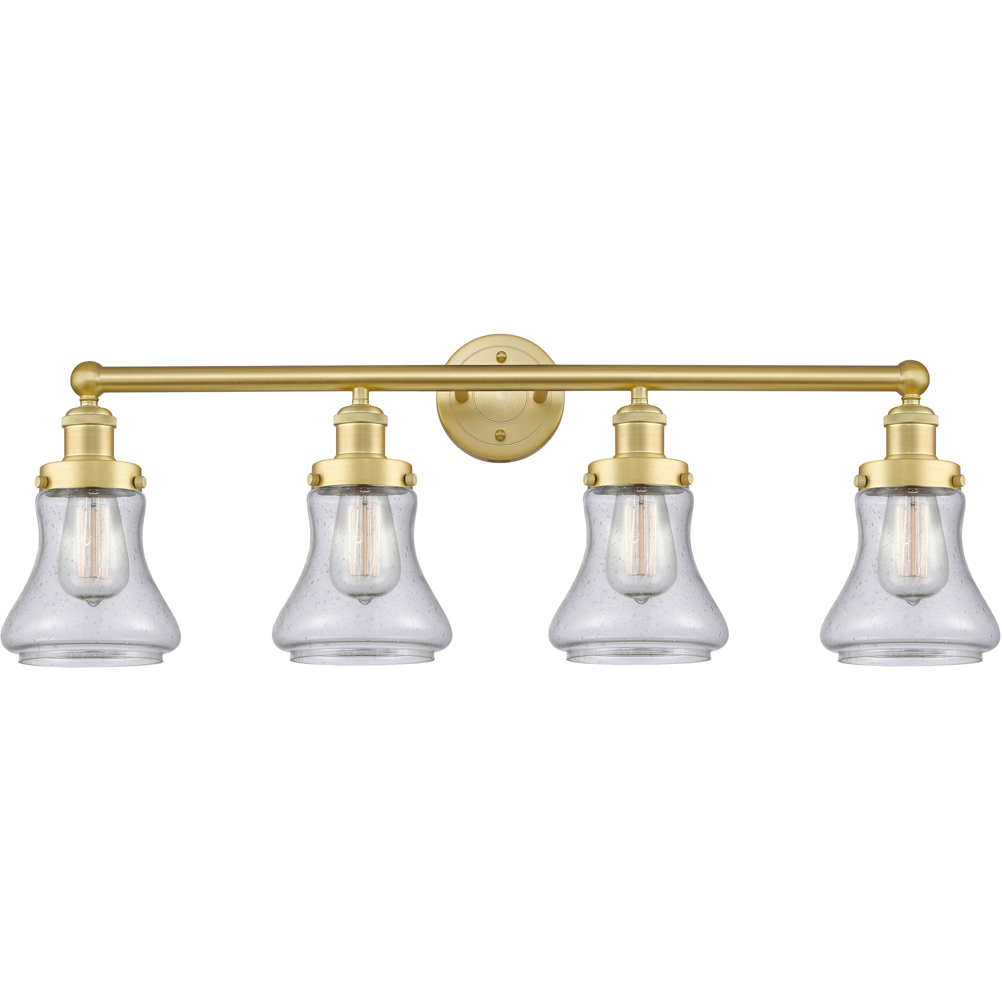 Bellmont 4 Light 33.5 inch Satin Gold Bath Vanity Light Wall Light in Seedy Glass