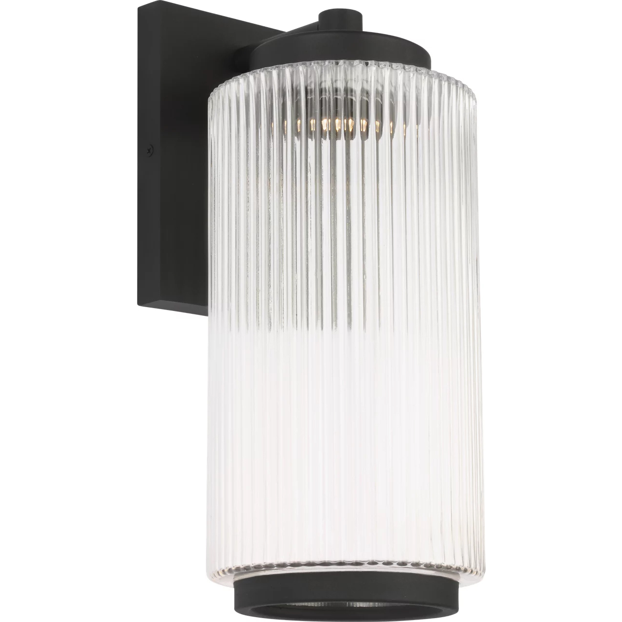 Ronde LED 14 inch Textured Black Outdoor Wall Lantern, Medium