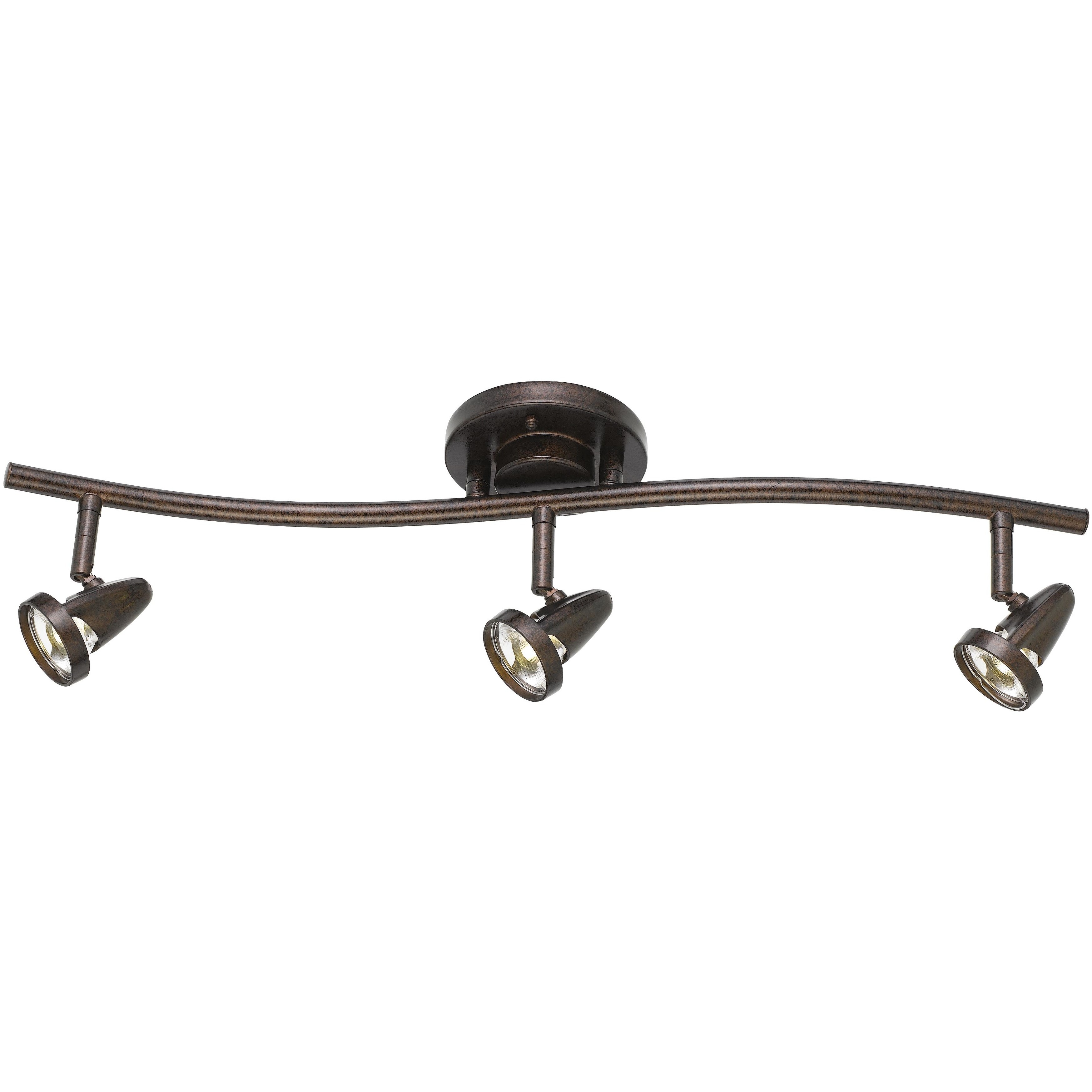 Serpentine 3 Light Rust Rail Fixture Ceiling Light