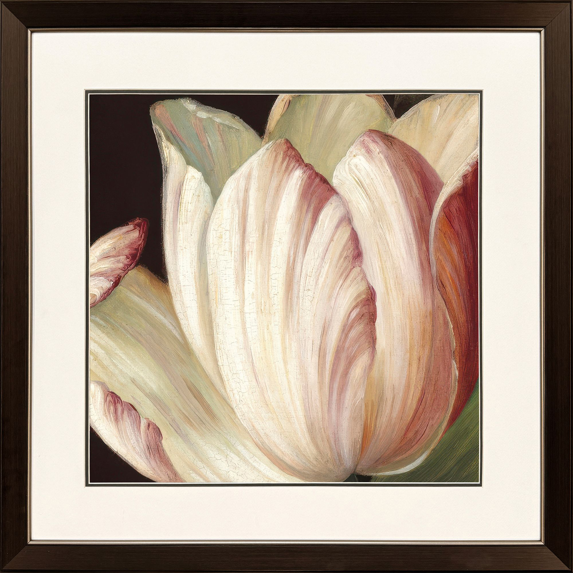 Secret Garden II Red and Pink and Brown and Beige Framed Art, Propac