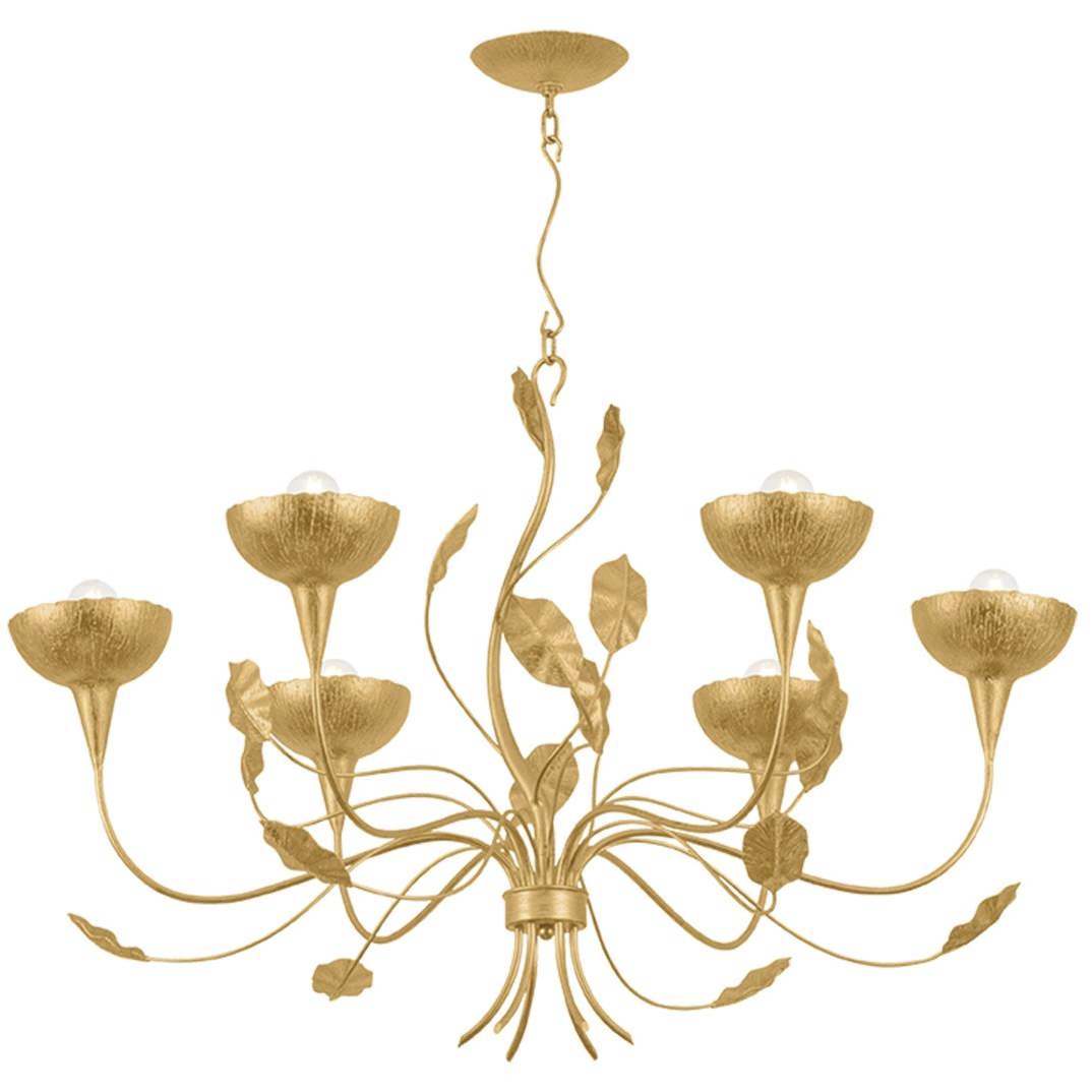 Innsbruck 6 Light 38 inch Vintage Gold Leaf Chandelier Ceiling Light