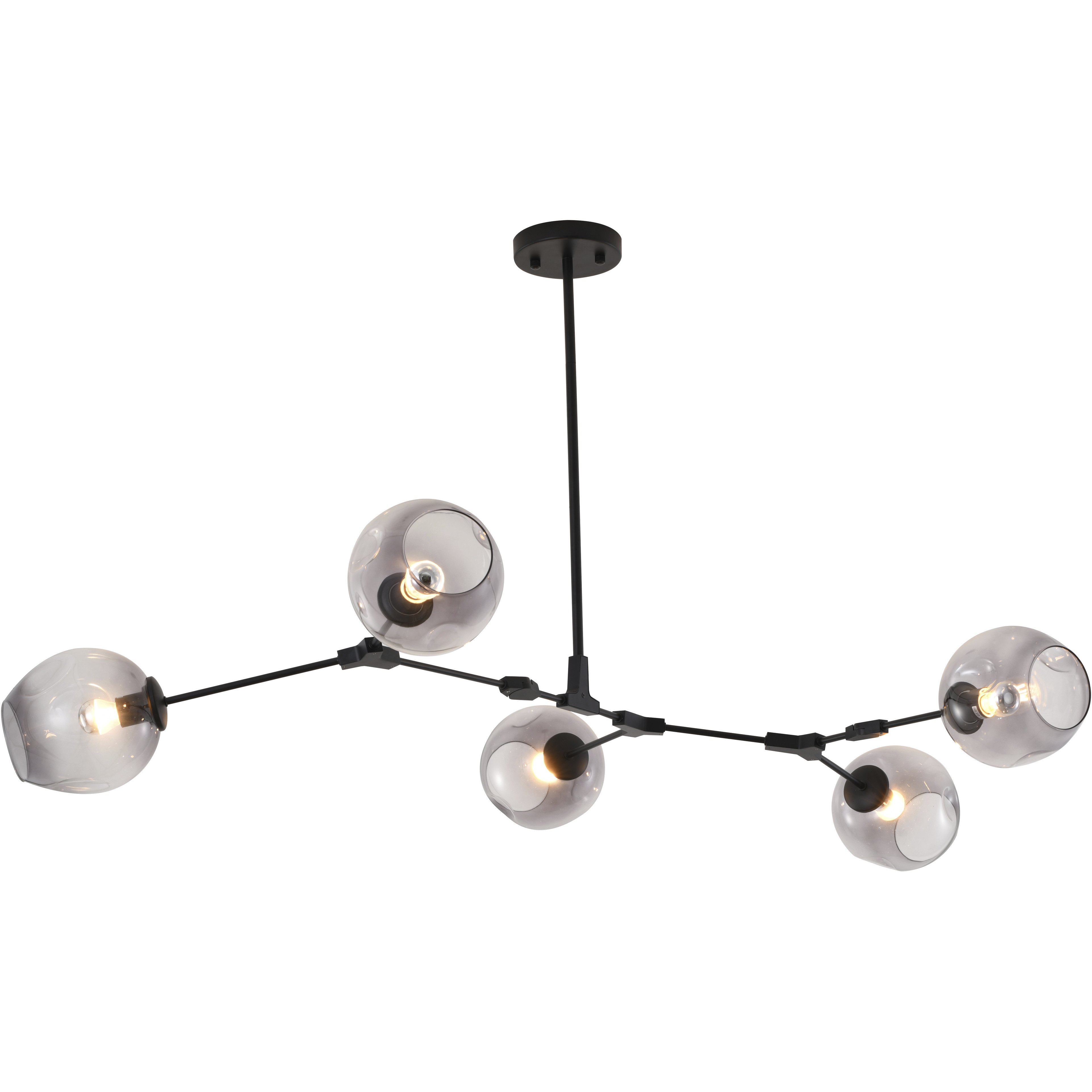 Canada 5 Light 16.5 inch Black Chandelier Ceiling Light