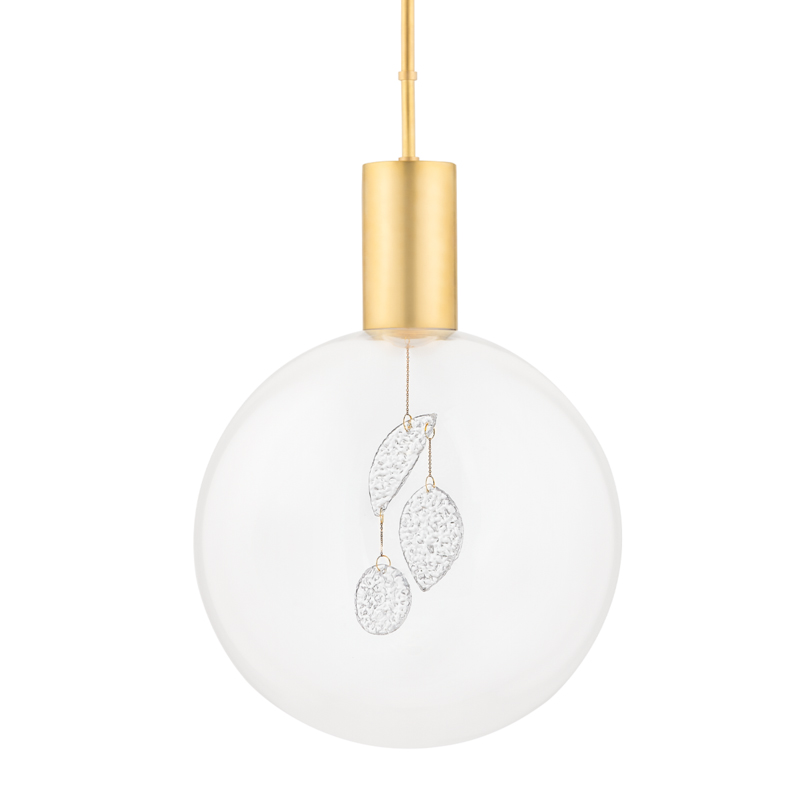 Gio 1 Light 16 inch Aged Brass Pendant Ceiling Light
