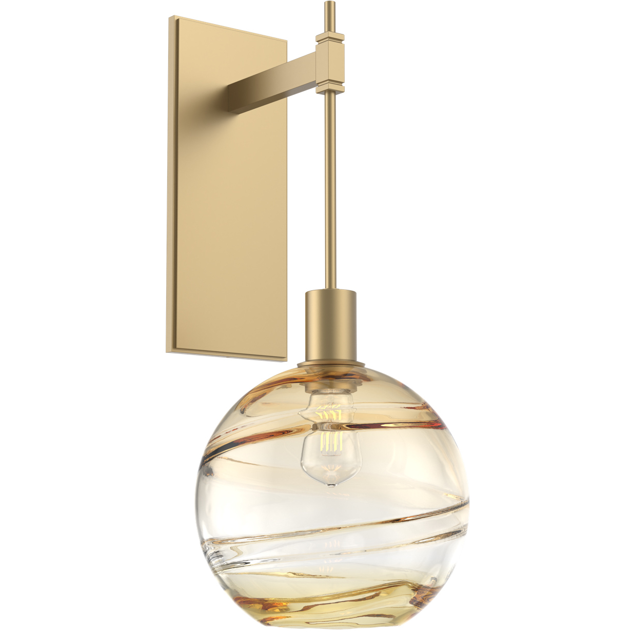 Terra 1 Light 9 inch Gilded Brass Indoor Sconce Wall Light in Terra Amber, Tempo
