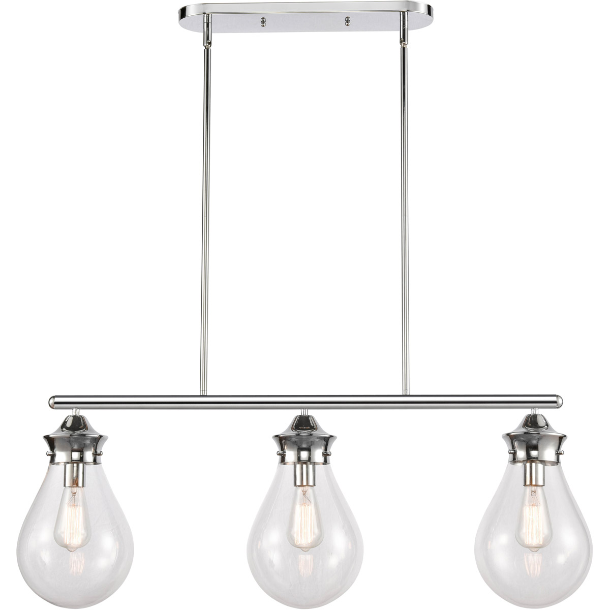 Genesis 3 Light 39 inch Polished Chrome Island Light Ceiling Light