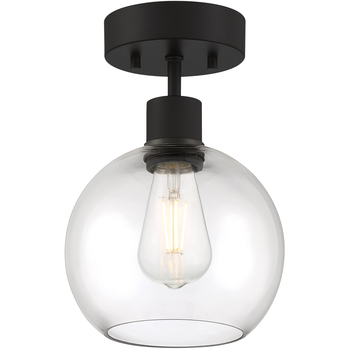 Port Nine LED 8 inch Matte Black Semi-Flush Ceiling Light