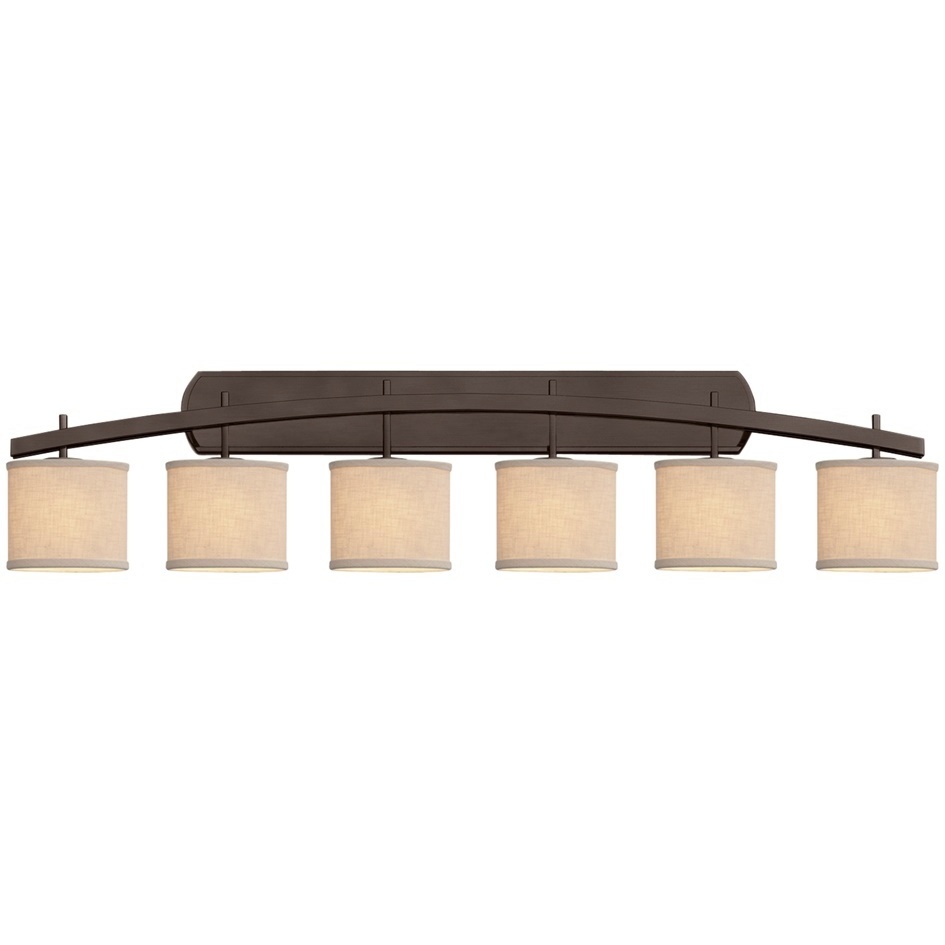 Textile 6 Light 56.5 inch Dark Bronze Bath Vanity Light Wall Light, Archway Family, Choices
