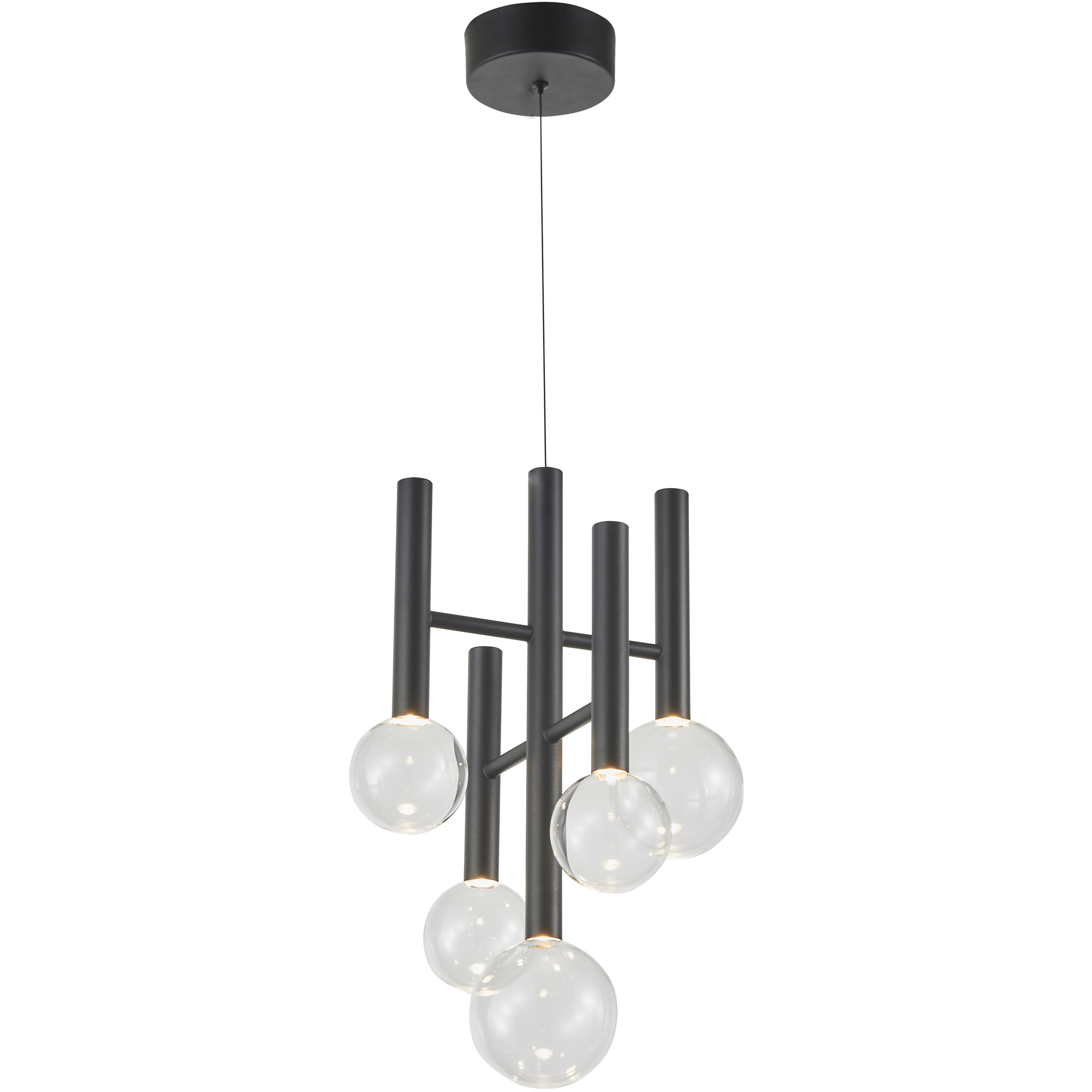 Terra LED 12 inch Black Chandelier Ceiling Light
