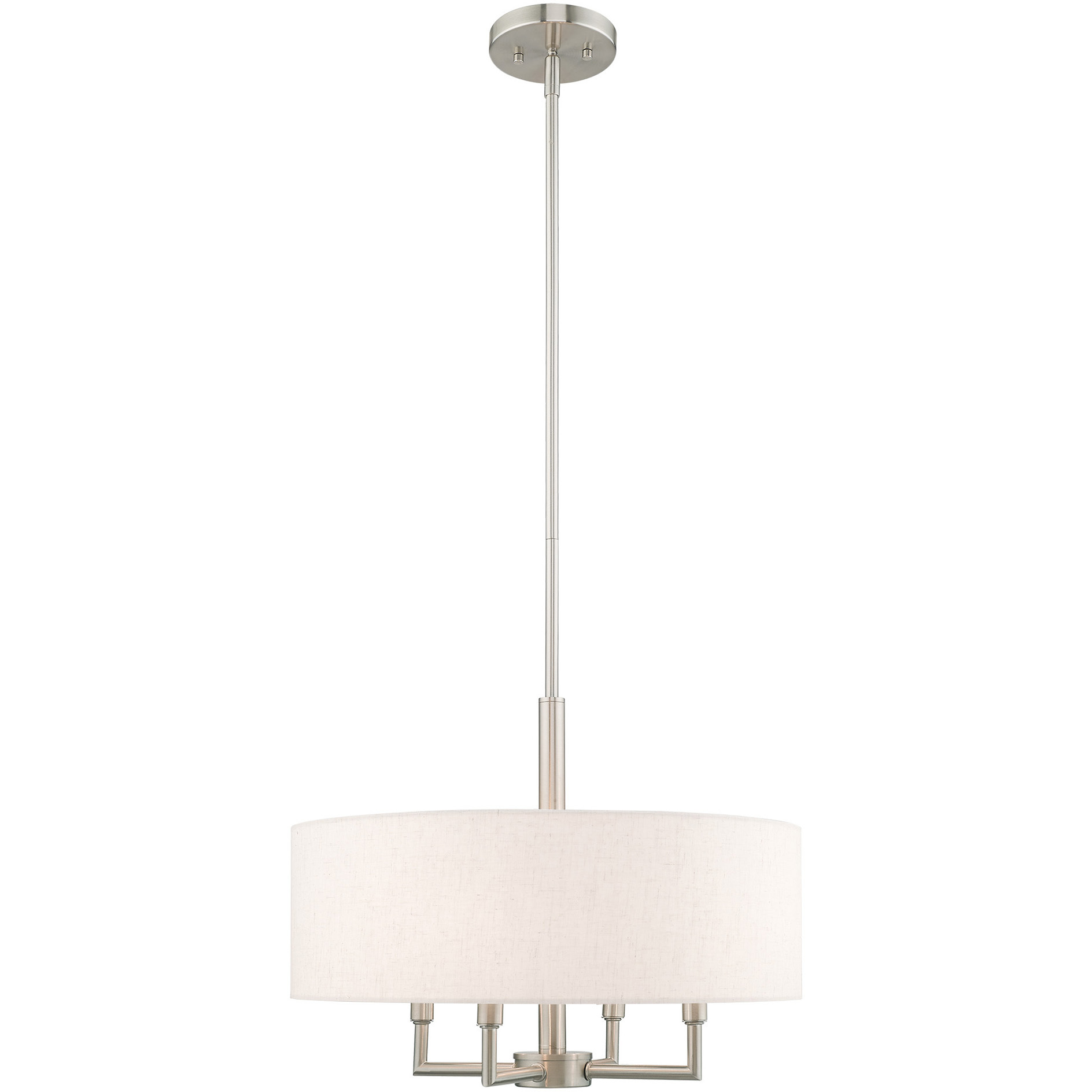 Livex 42604-91 Meridian 4 Light 18 inch Brushed Nickel Pendant Chandelier  Ceiling Light