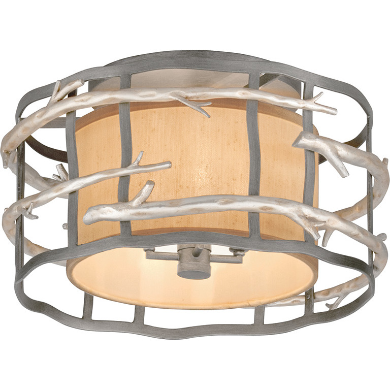 Adirondack 4 Light 18 inch Graphite/Warm Silver Leaf Flush Mount Ceiling Light