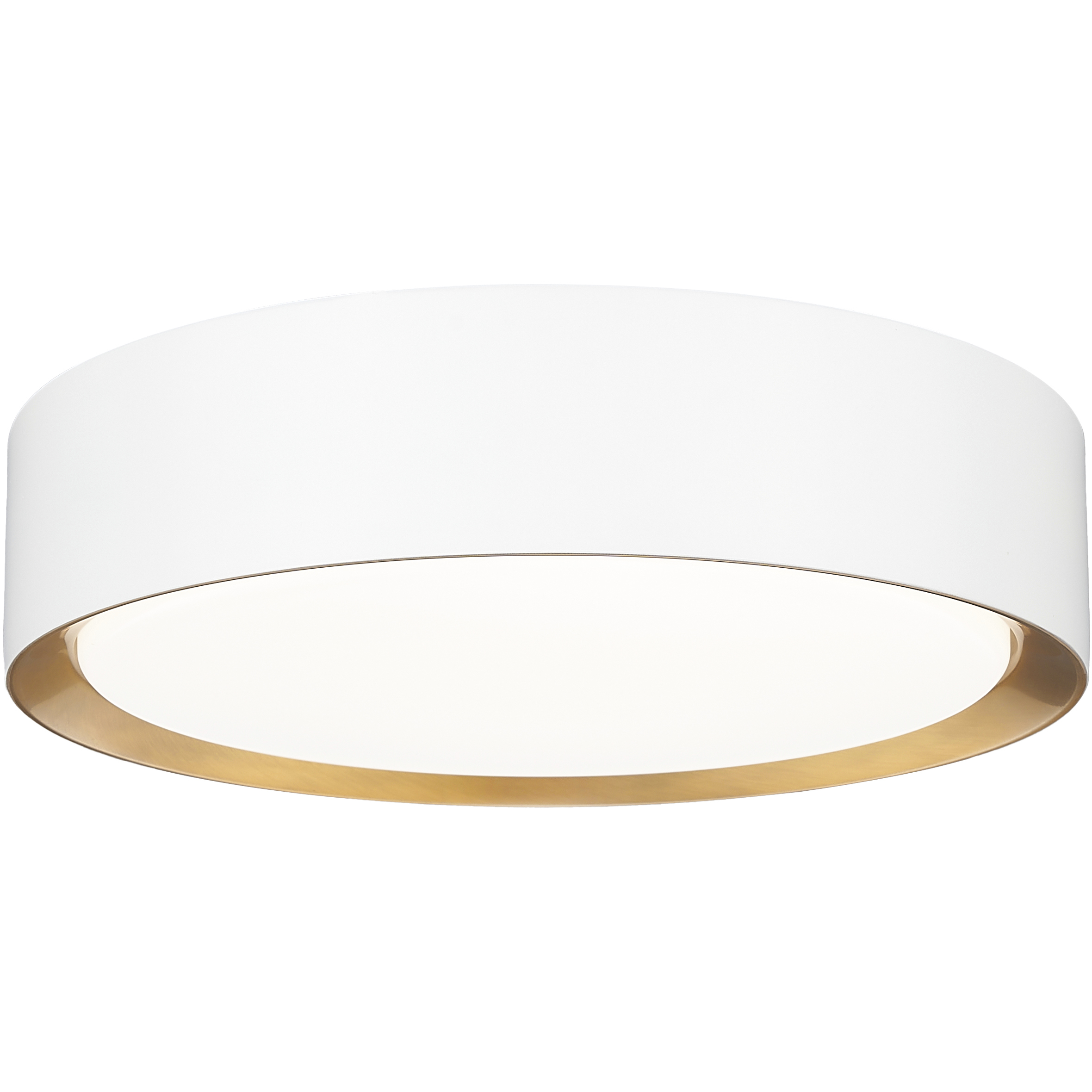 Kawan LED 12 inch Matte White and Modern Gold Flush Mount Ceiling Light
