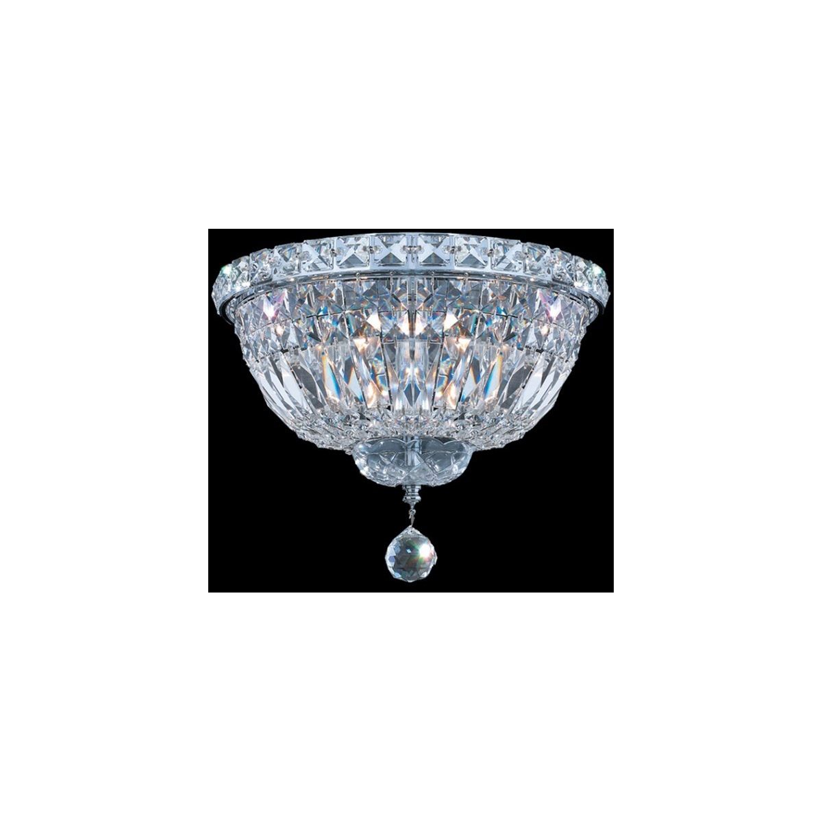 Canada 3 Light 10 inch Chrome Flush Mount Ceiling Light, Silver Frame