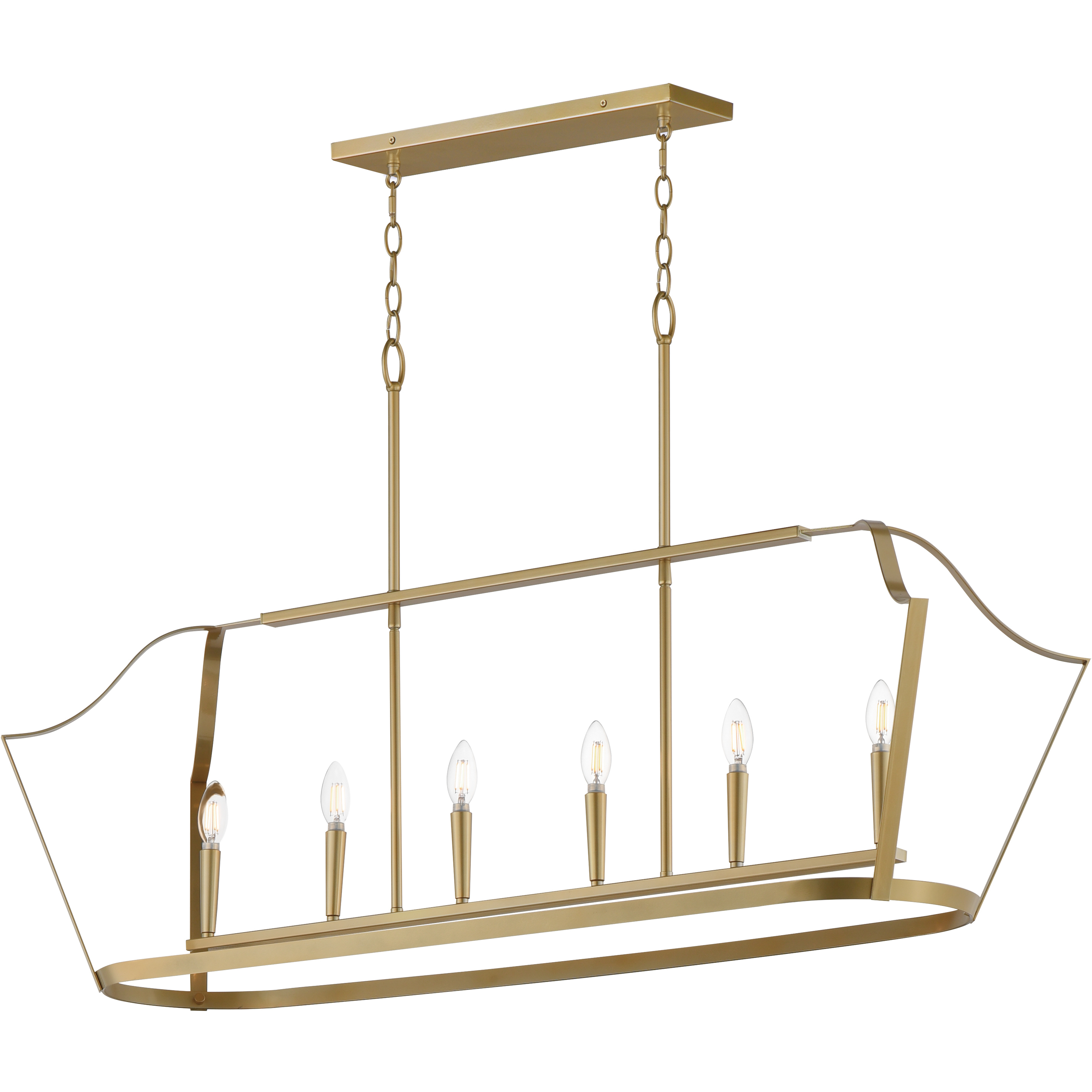 Arden 6 Light 48 inch Natural Linear Pendant Ceiling Light