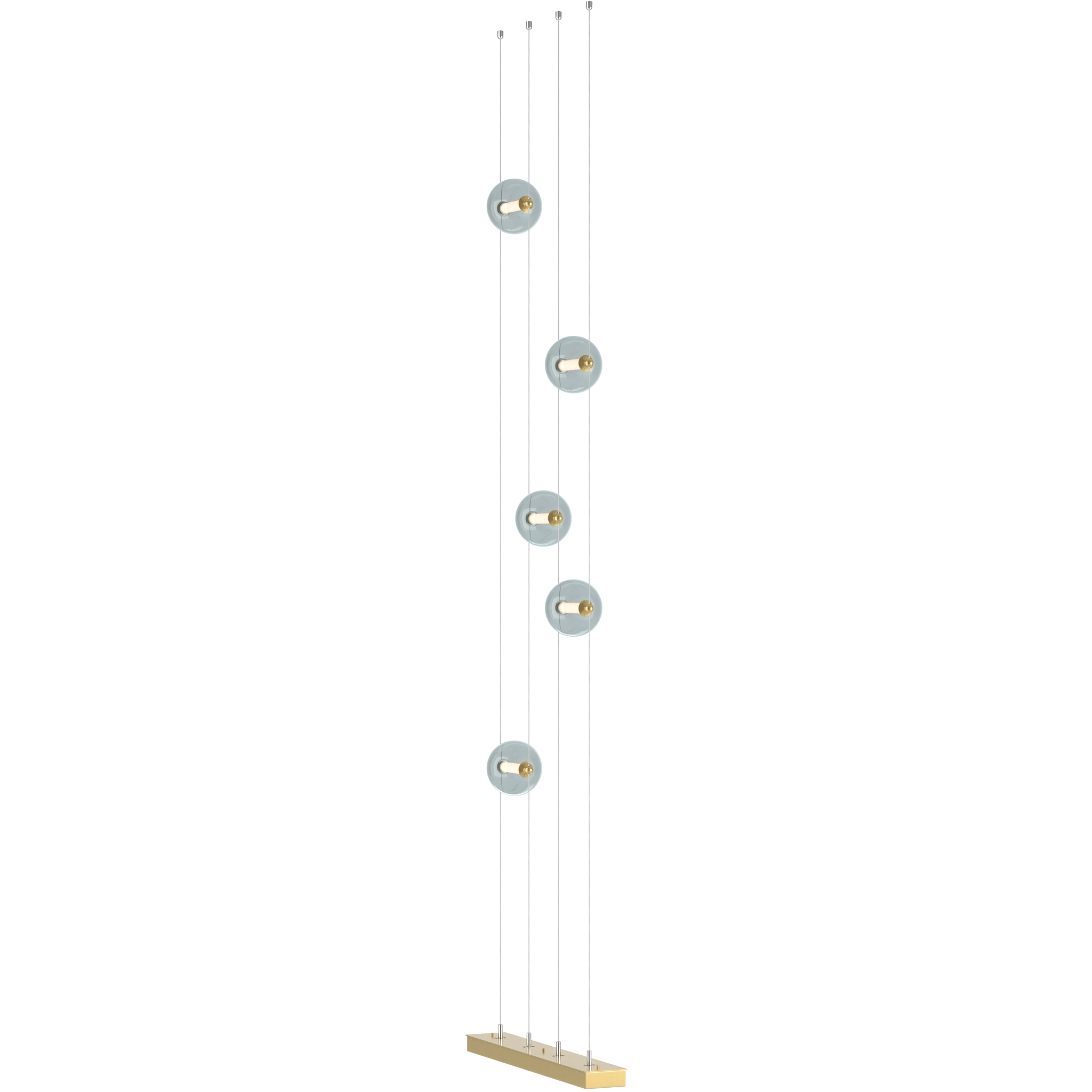 Abacus LED 27.5 inch Modern Brass Floor to Ceiling Plug-In Lamp Ceiling Light in Cool Grey