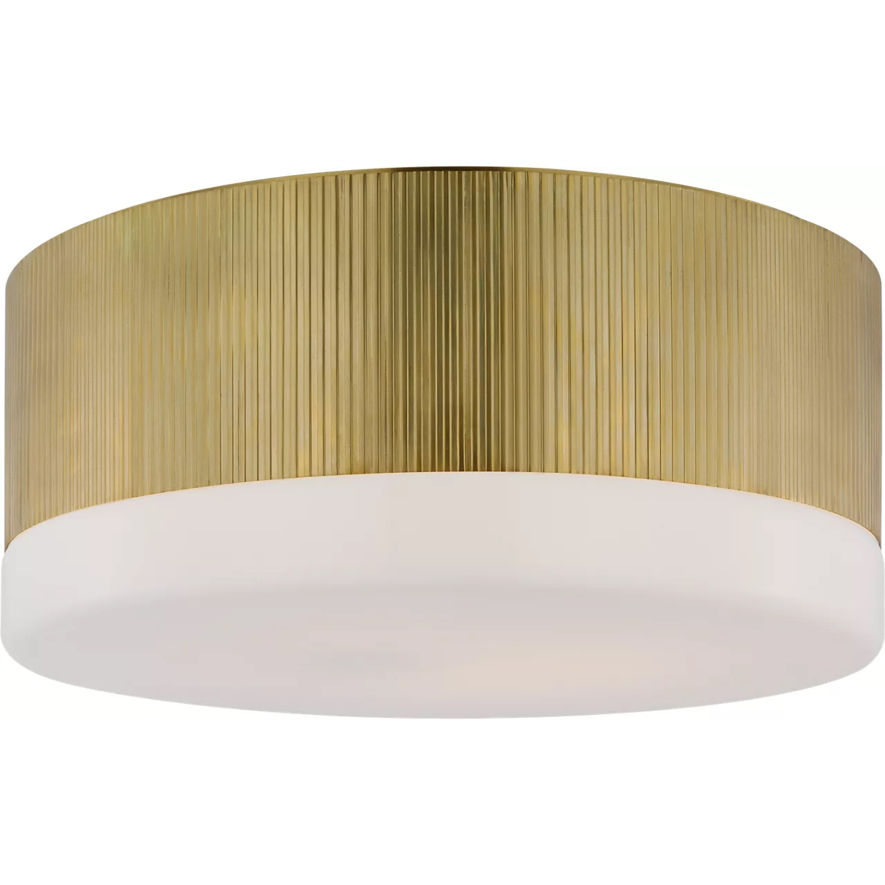 Thomas O'Brien Ace LED 17 inch Hand-Rubbed Antique Brass Flush Mount Ceiling Light
